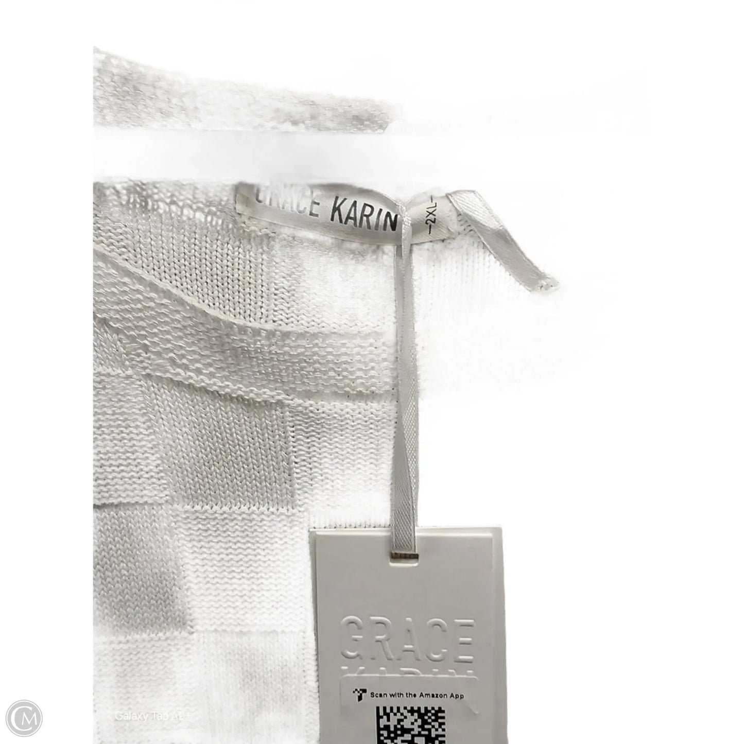 Sweater Short Sleeve By Grace Karin In White, Size: 2x