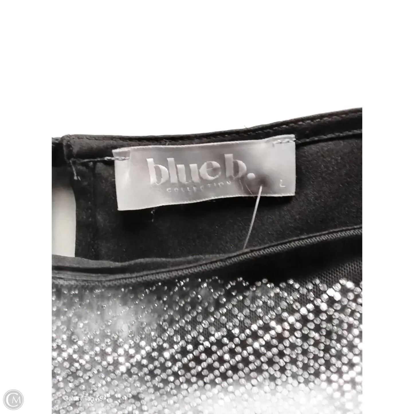 Top Sleeveless By Blue B In Black & Silver, Size: L