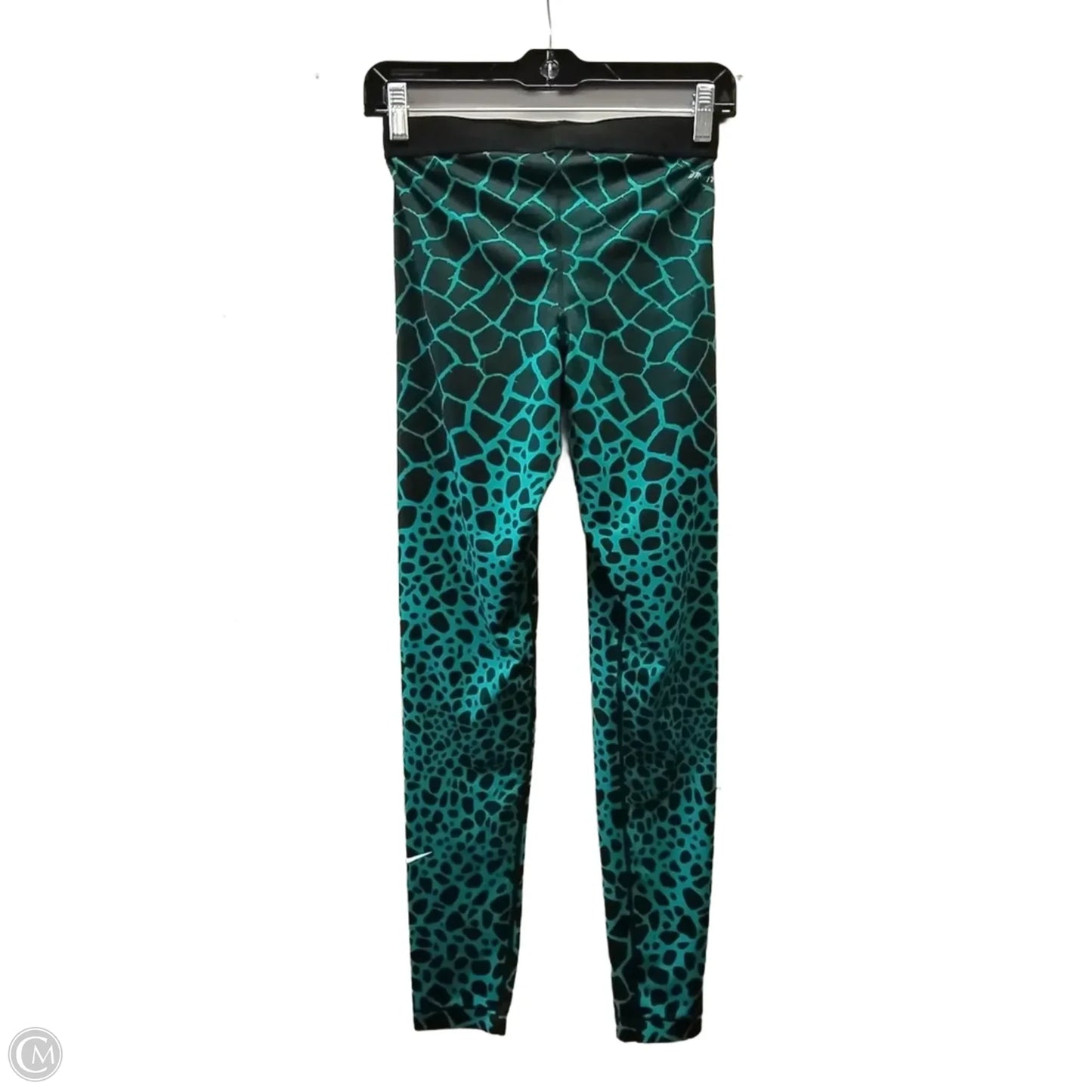 Athletic Leggings By Nike In Black & Blue, Size: M