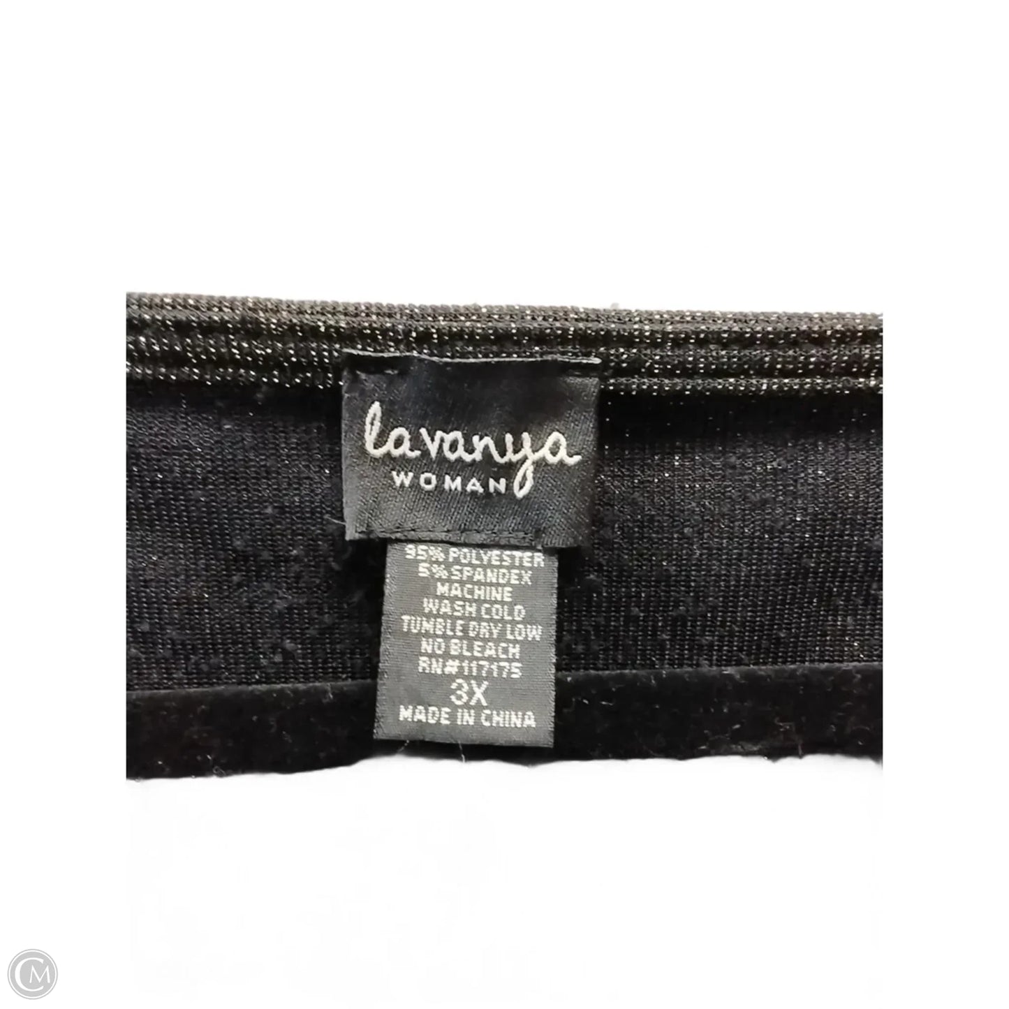 Blouse Long Sleeve By Clothes Mentor In Black & Gold, Size: 3x