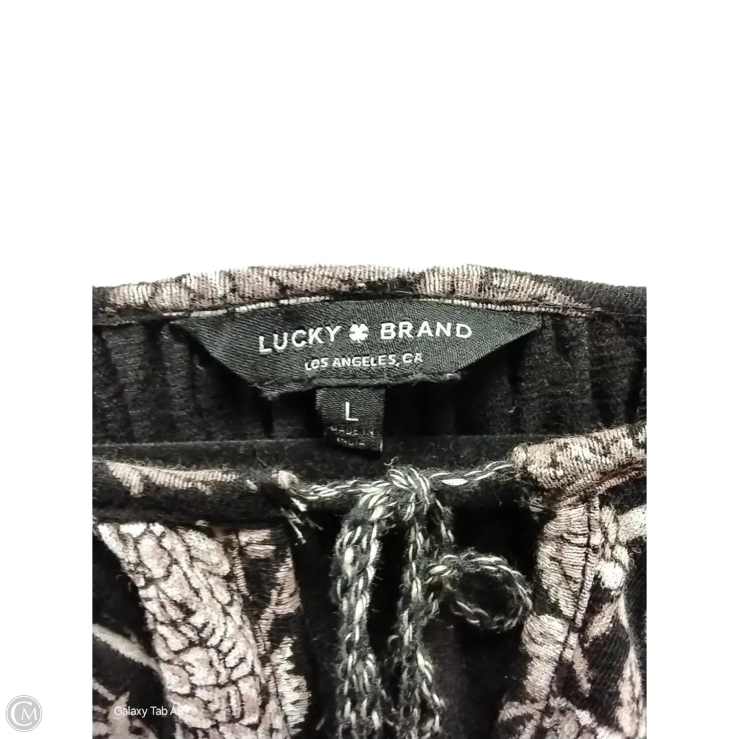 Blouse Long Sleeve By Lucky Brand In Floral Print, Size: L