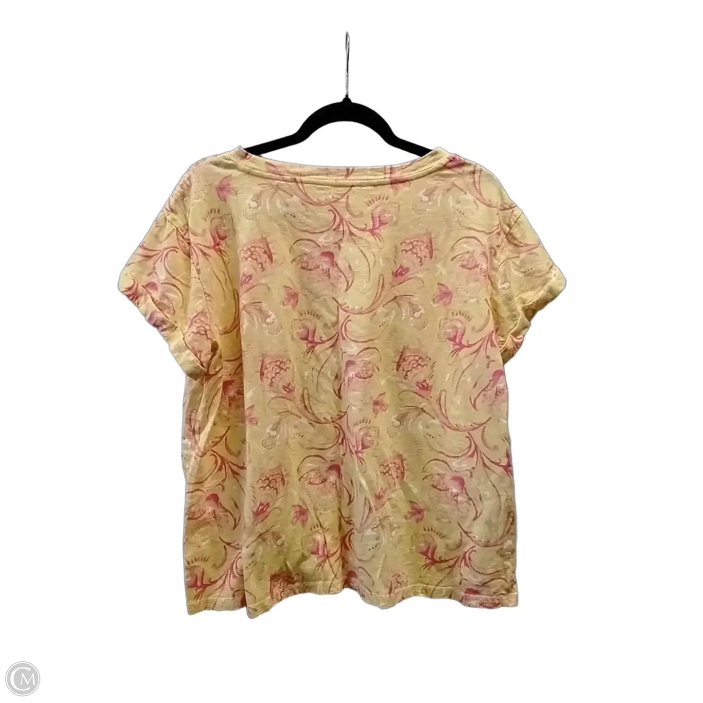Top Short Sleeve By Talbots In Red & Yellow, Size: 1x