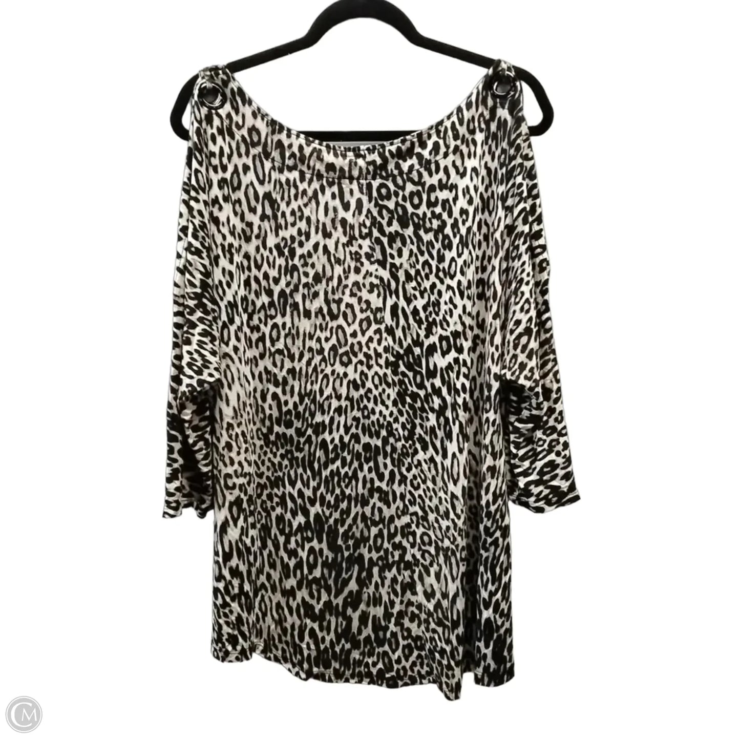Blouse Short Sleeve By Cable And Gauge In Animal Print, Size: 1x