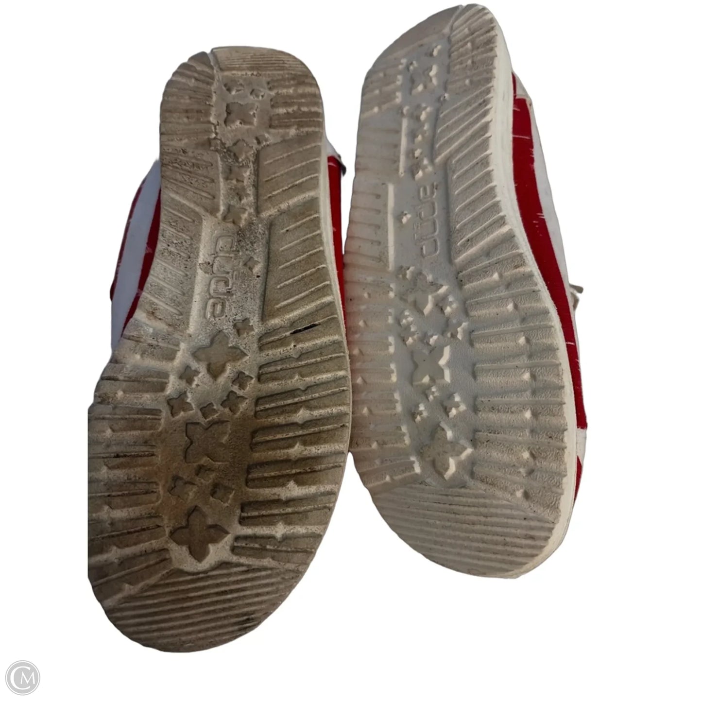 Shoes Flats By Hey Dude In Blue & Red & White, Size: 7