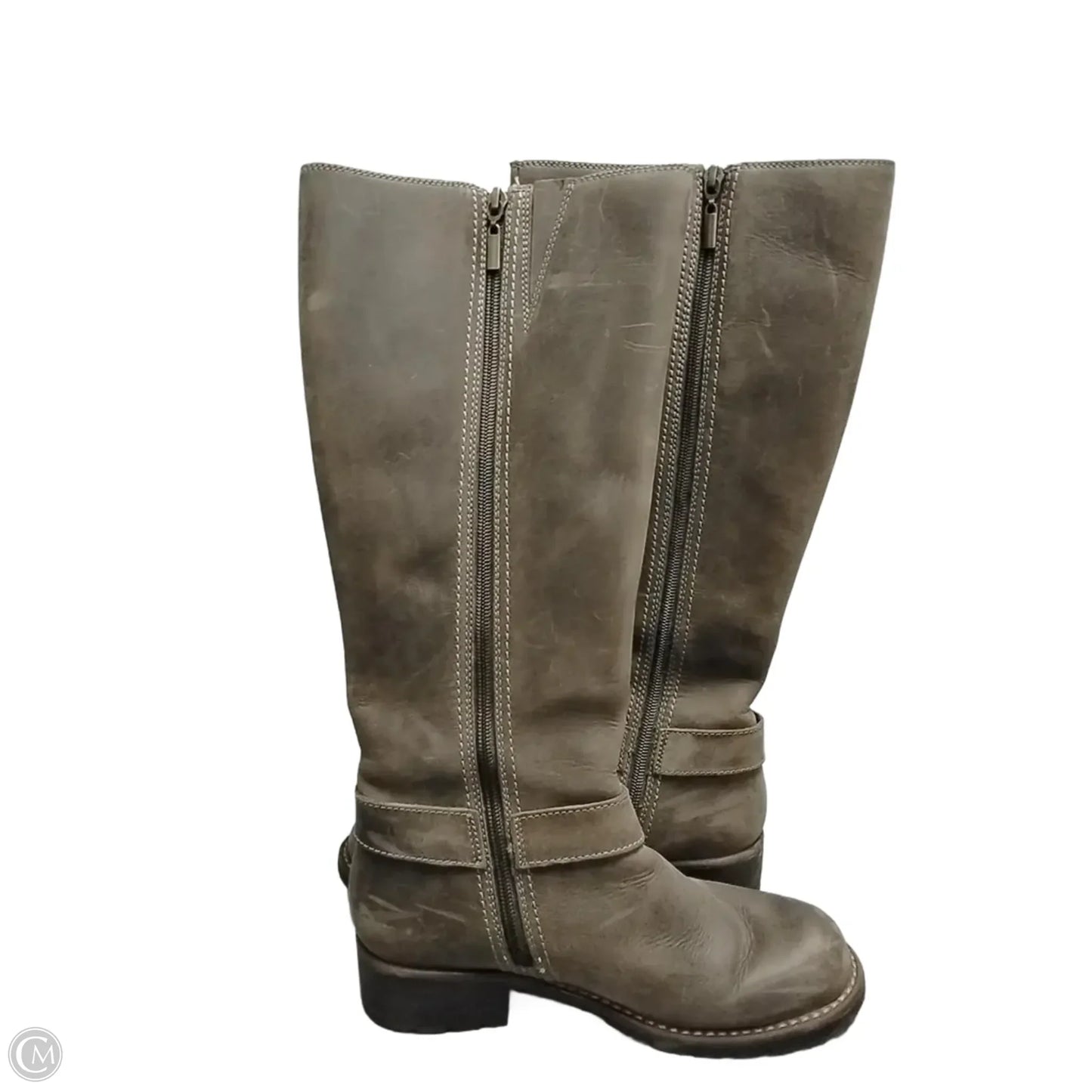 Boots Mid-calf Heels By Clarks In Grey, Size: 8