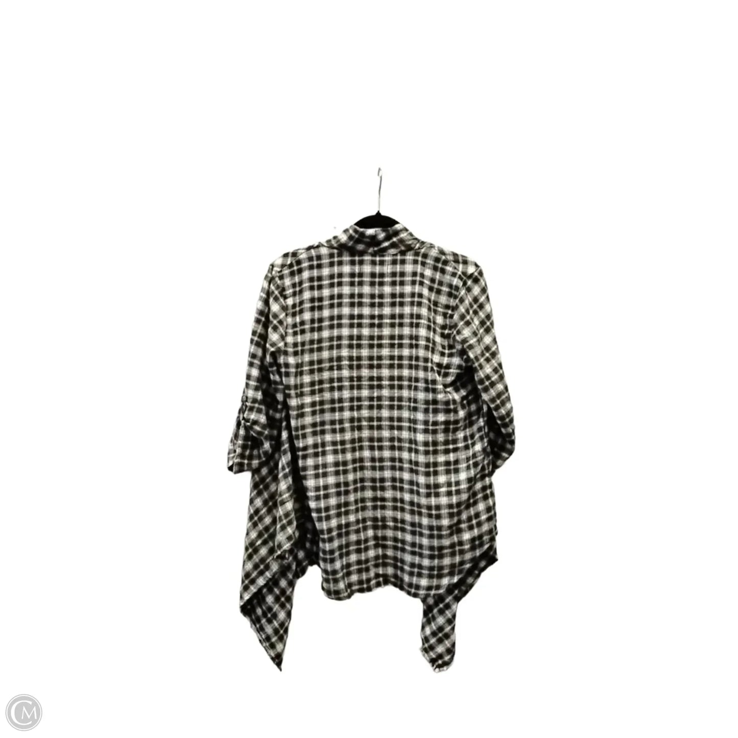 Top Long Sleeve By Knox Rose In Checkered Pattern, Size: M