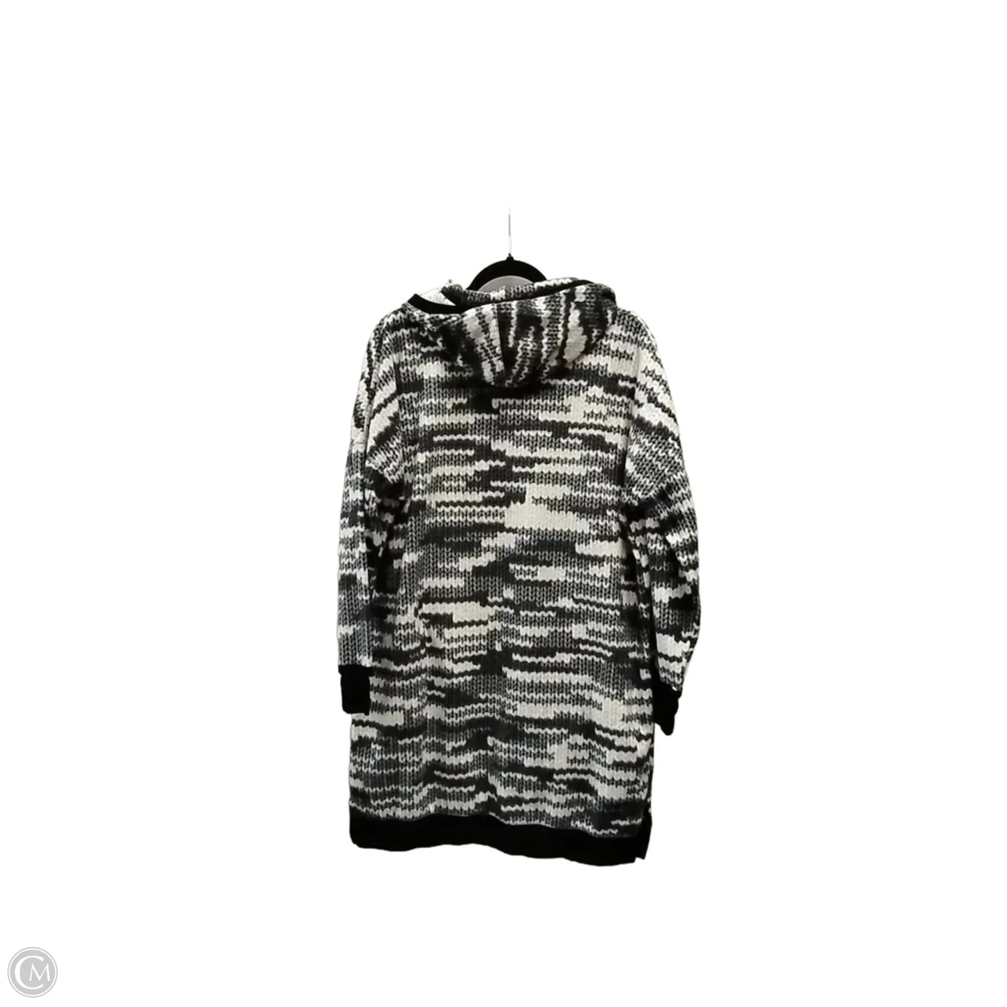 Sweatshirt Hoodie By Simply Vera In Black & Cream, Size: L