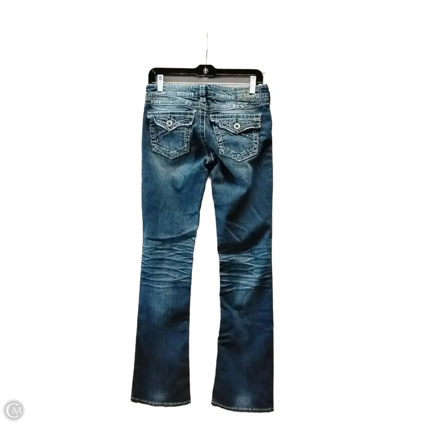 Jeans Boot Cut By Silver In Blue Denim, Size: 4