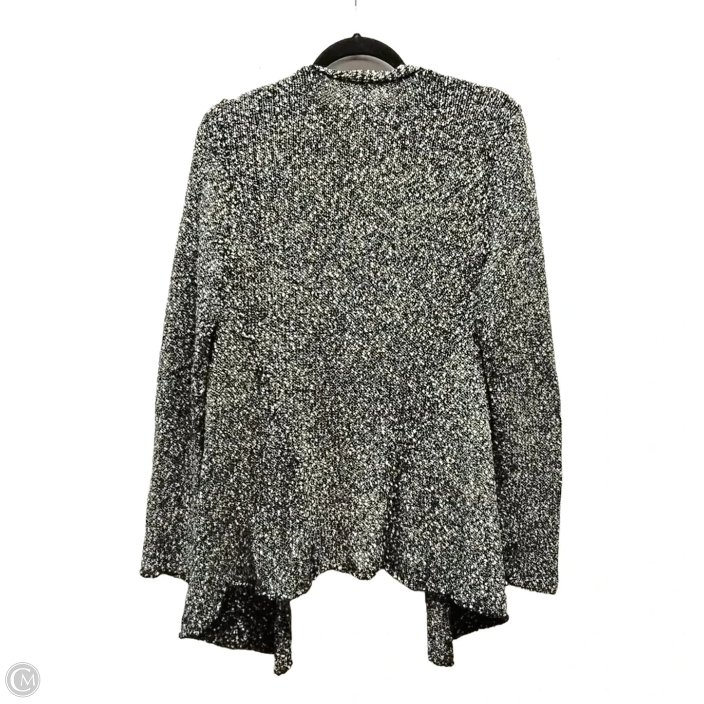 Sweater Cardigan By Eileen Fisher In Black & White, Size: Mp