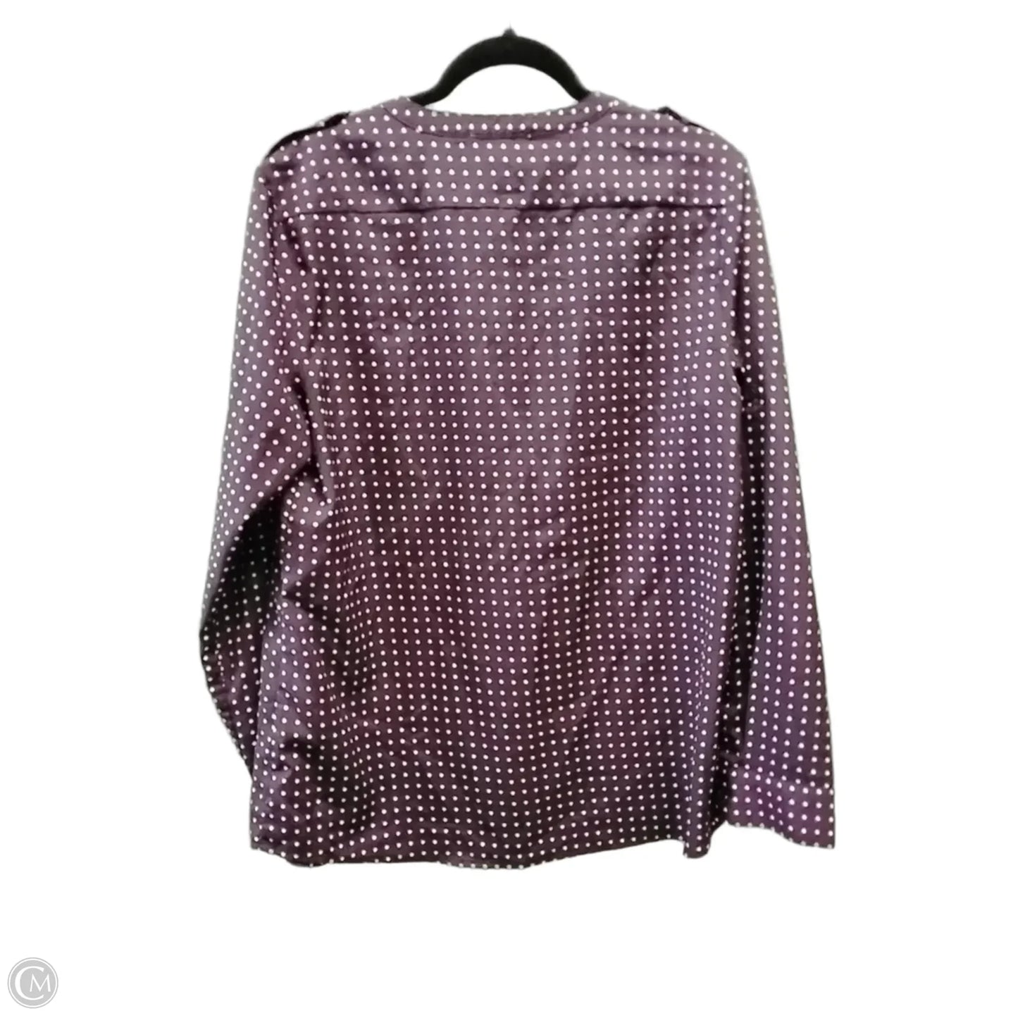 Top Long Sleeve By Calvin Klein In Polkadot Pattern, Size: L