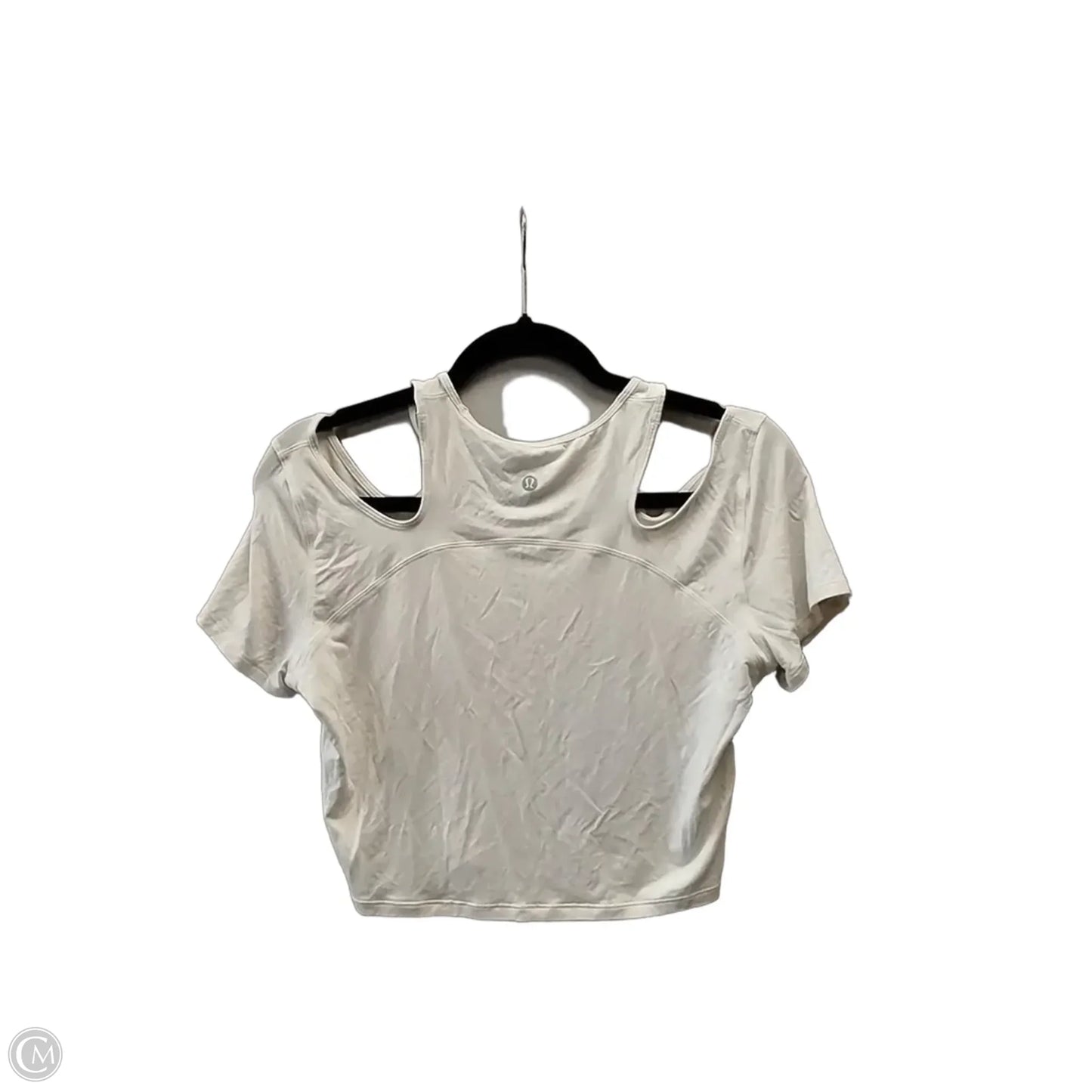 Athletic Top Short Sleeve By Lululemon In Ivory, Size: L