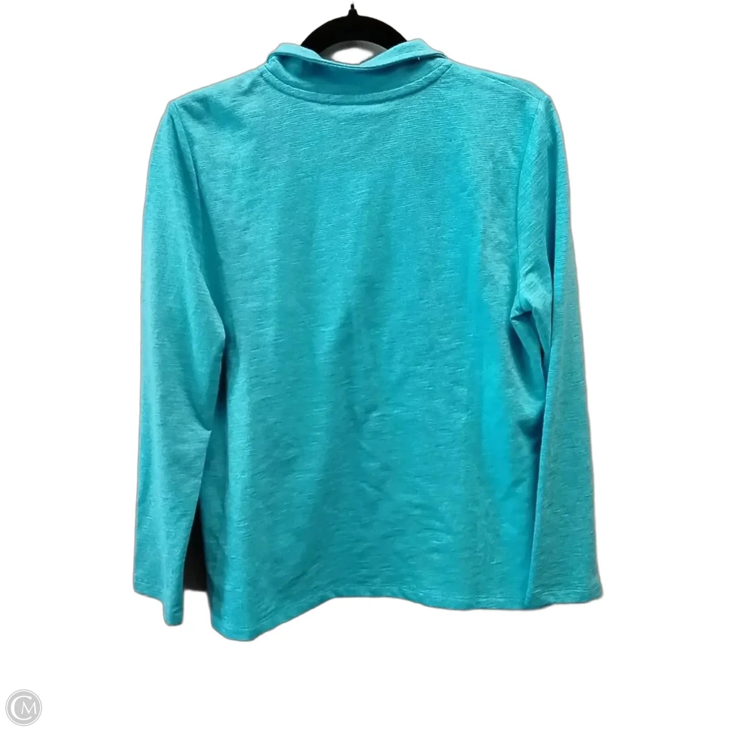 Athletic Top Long Sleeve Collar By Talbots In Aqua, Size: Mp