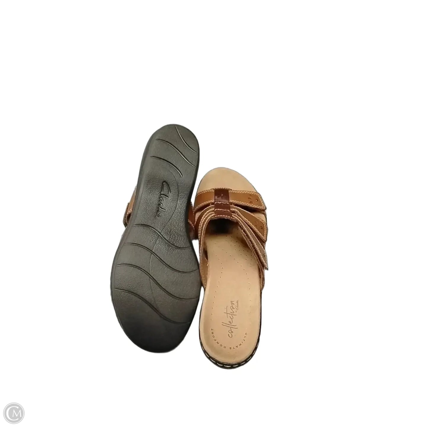 Sandals Flats By Clarks In Tan, Size: 9