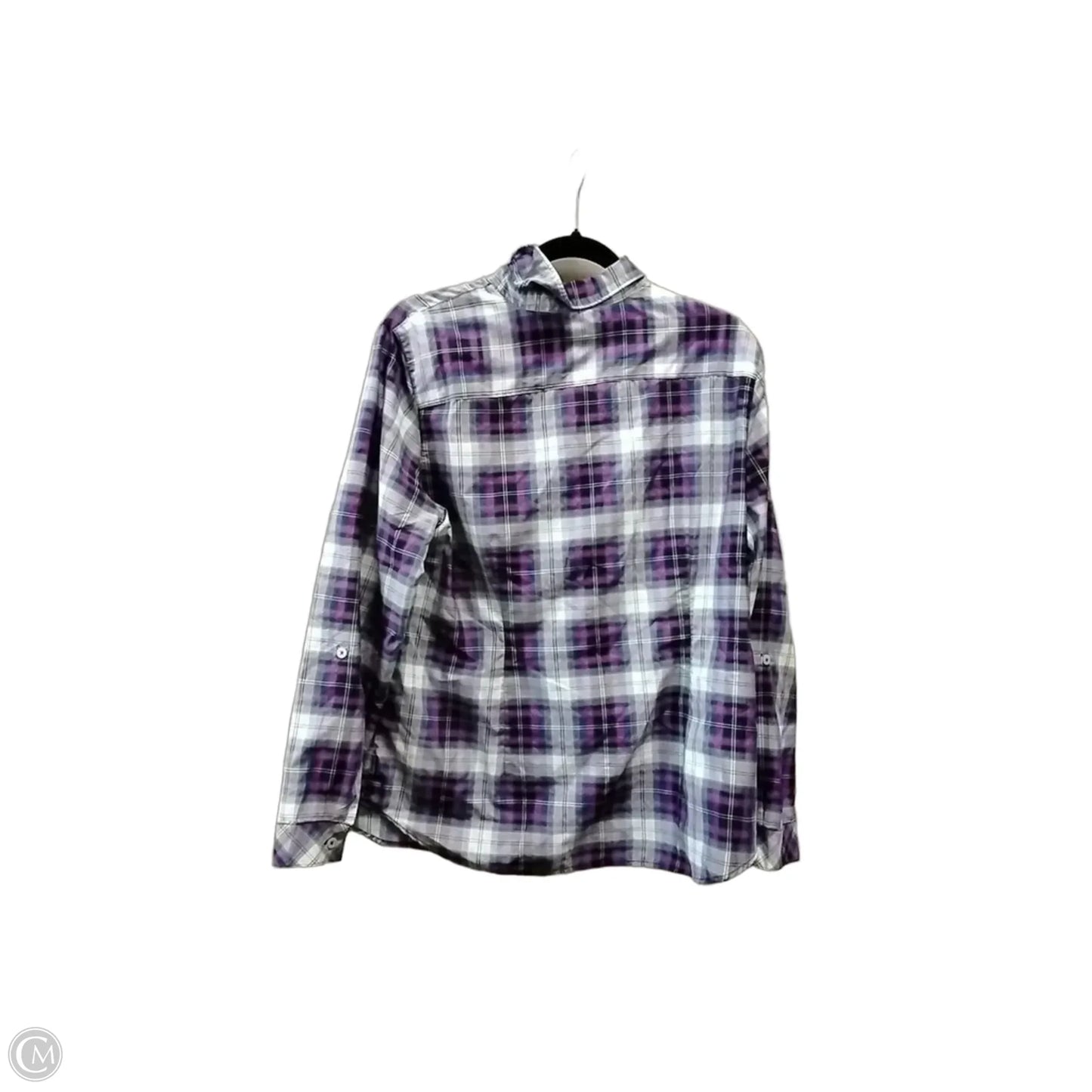 Top Long Sleeve By Eddie Bauer In Purple & White, Size: Xl