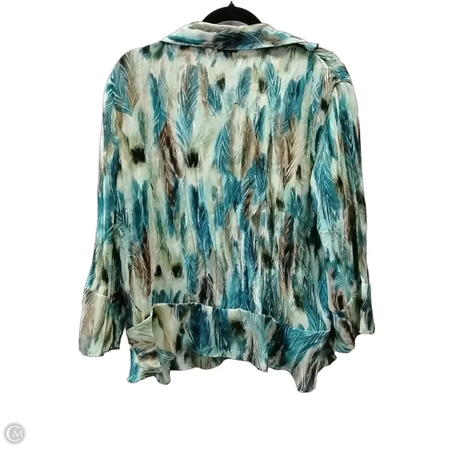 Blouse Long Sleeve By East 5th In Blue & Brown, Size: L