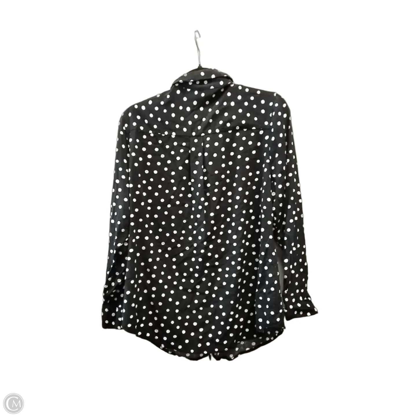 Blouse Long Sleeve By Chicos In Polkadot Pattern, Size: M