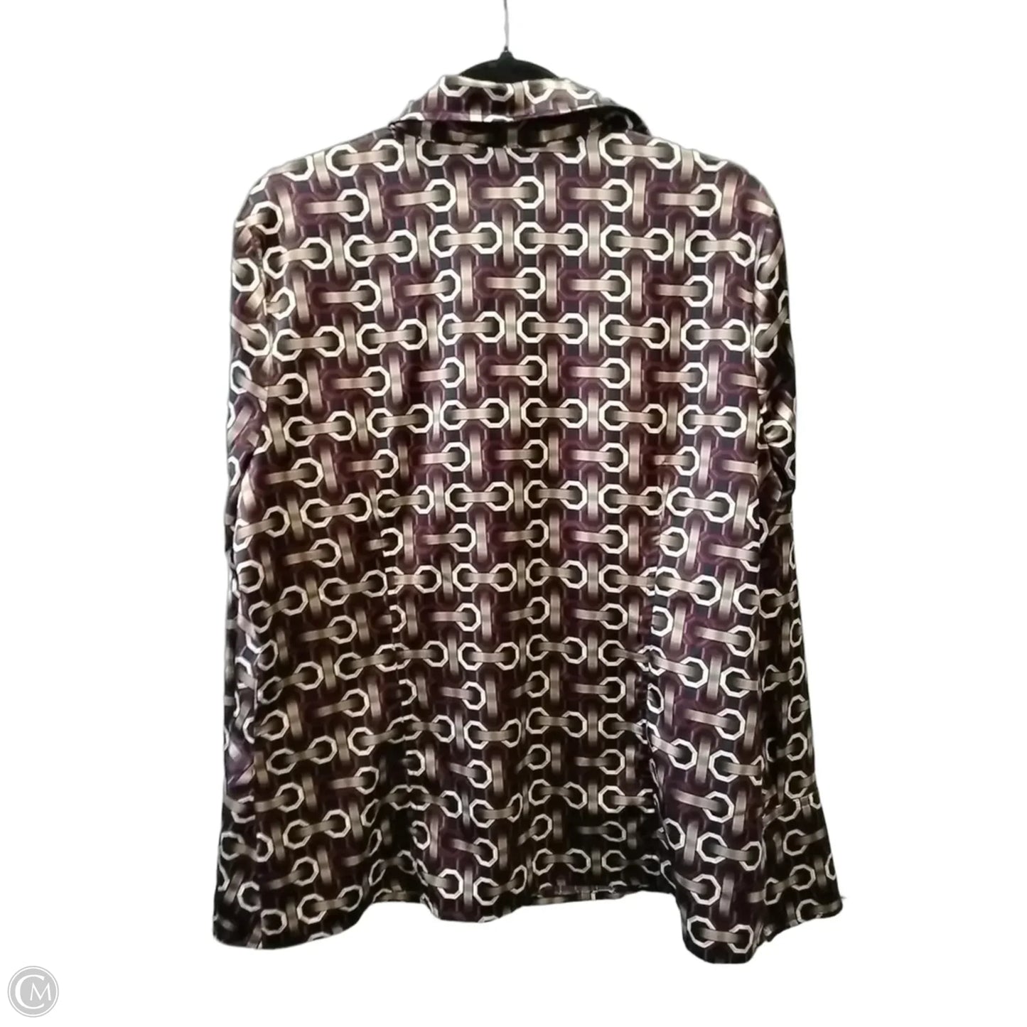 Blouse Long Sleeve By Worthington In Geometric Pattern, Size: Xl