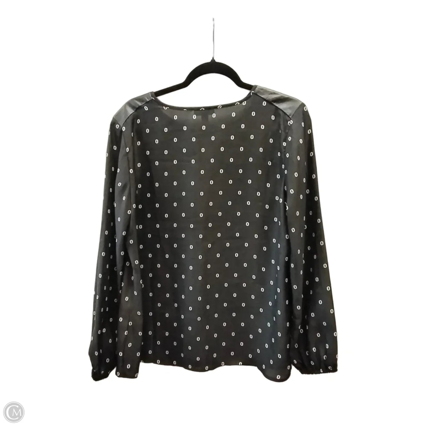 Blouse Long Sleeve By Charter Club In Polkadot Pattern, Size: L