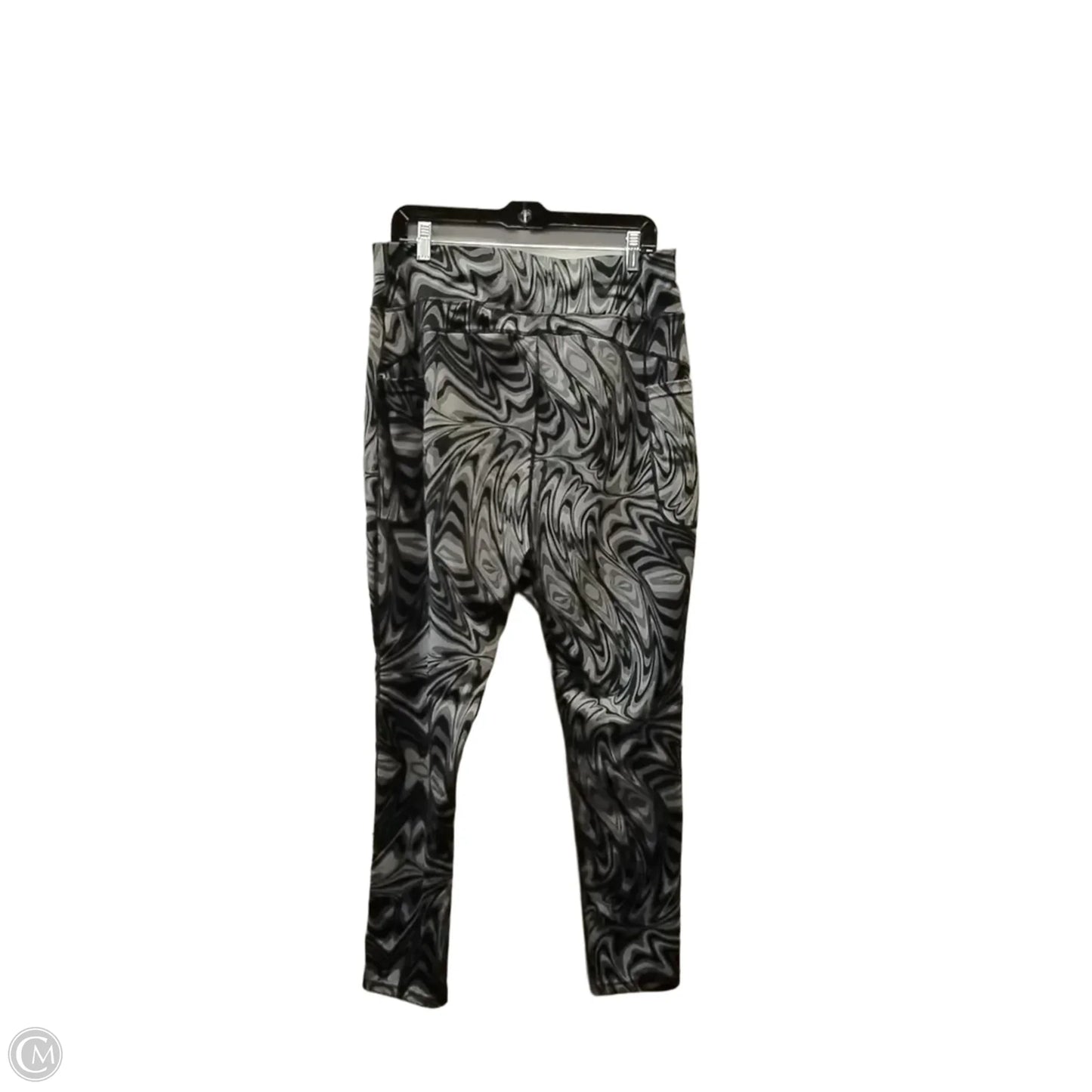 Athletic Leggings By Popfit In Black & Grey, Size: 3x