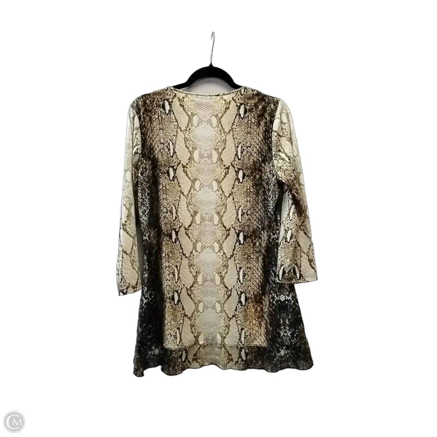 Blouse Long Sleeve By Cristina In Snakeskin Print, Size: M