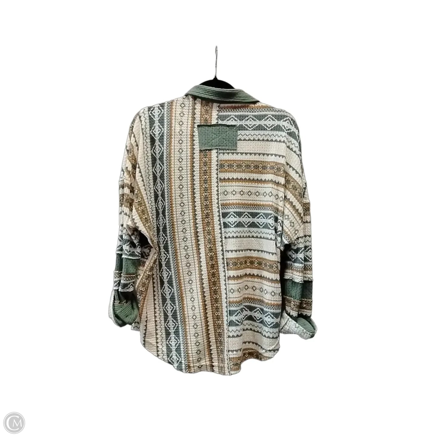 Cardigan By Miss Me In Green & Tan, Size: S