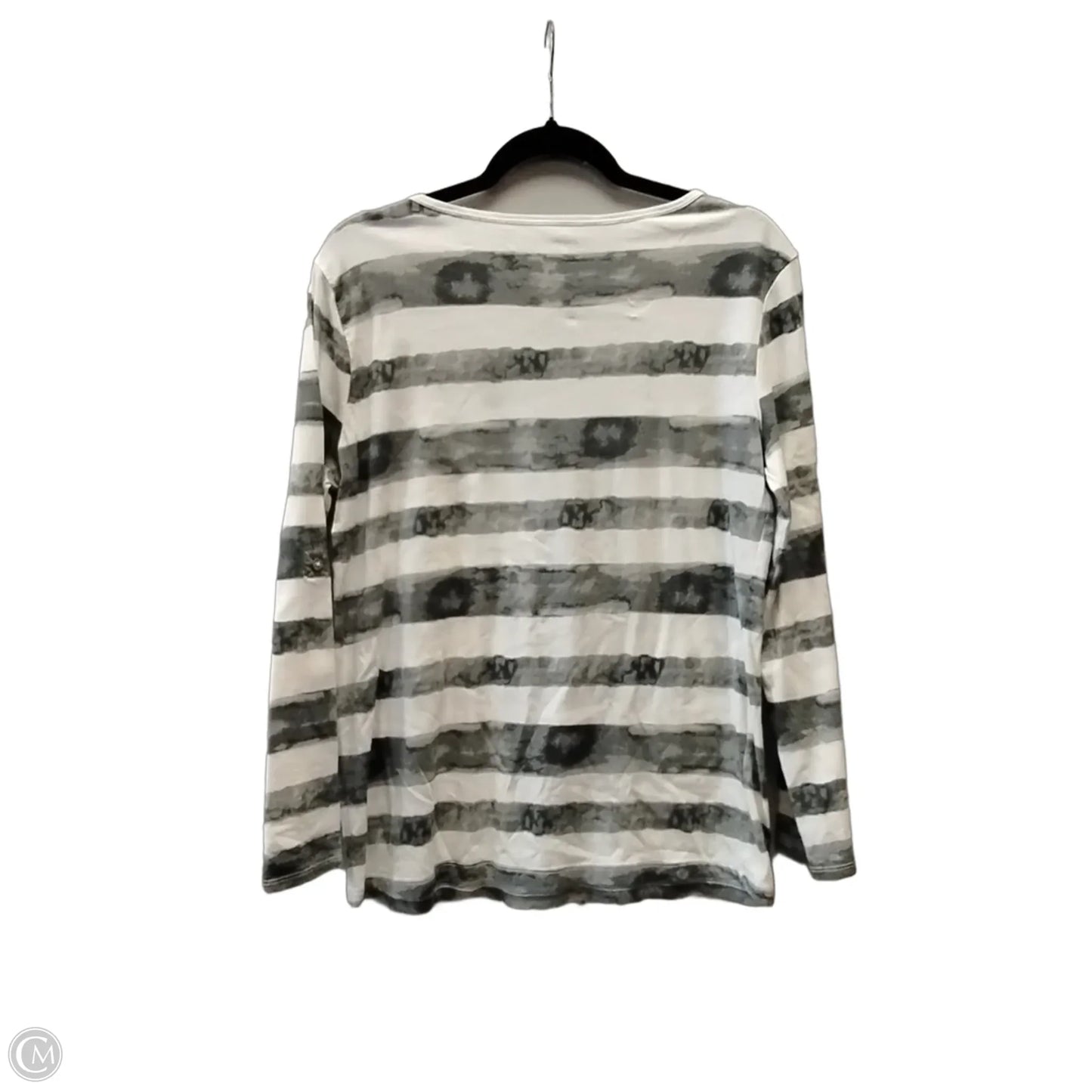 Top Long Sleeve By Calvin Klein In Striped Pattern, Size: M