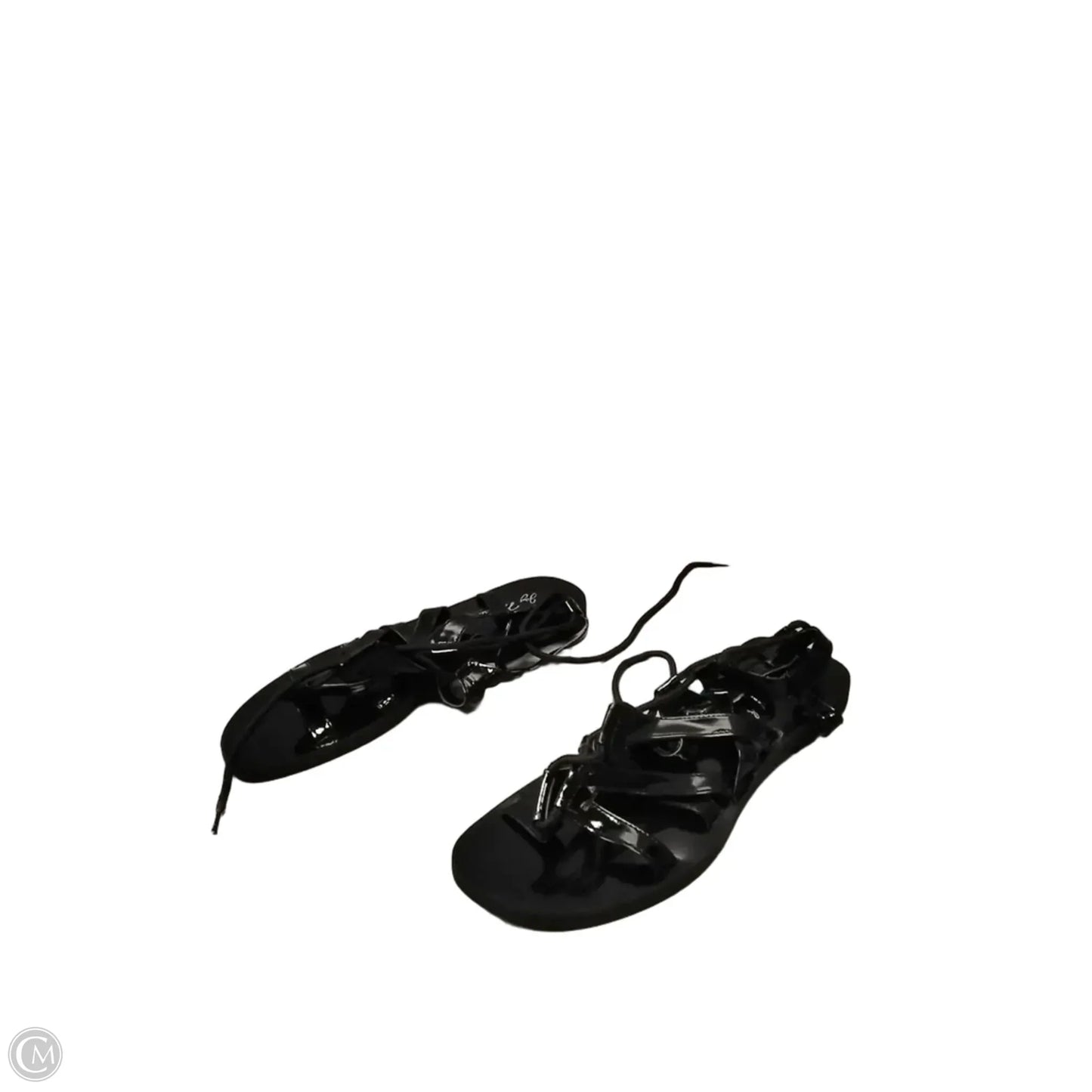 Sandals Flats By Clothes Mentor In Black, Size: 11