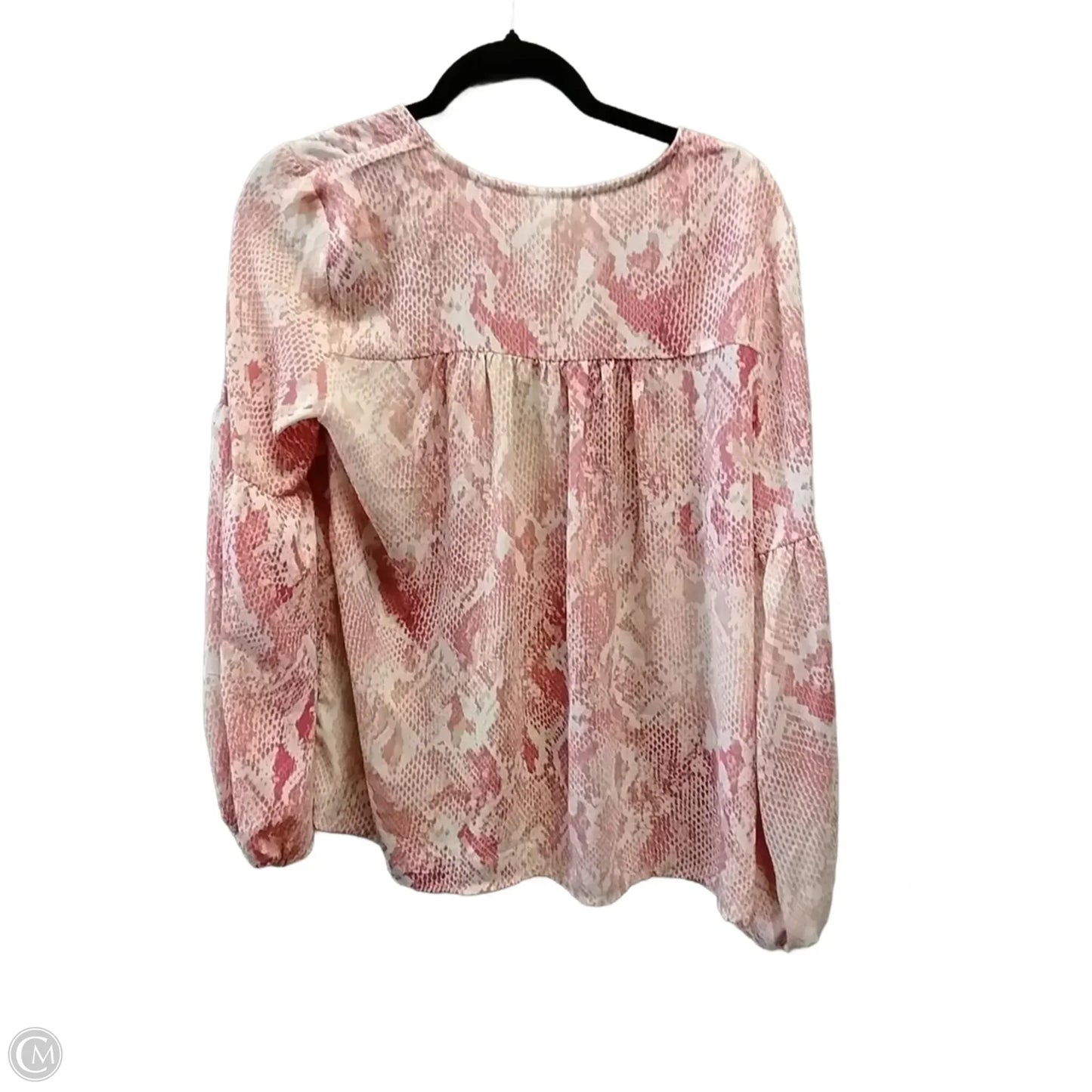 Blouse Long Sleeve By Cabi In Pink, Size: S