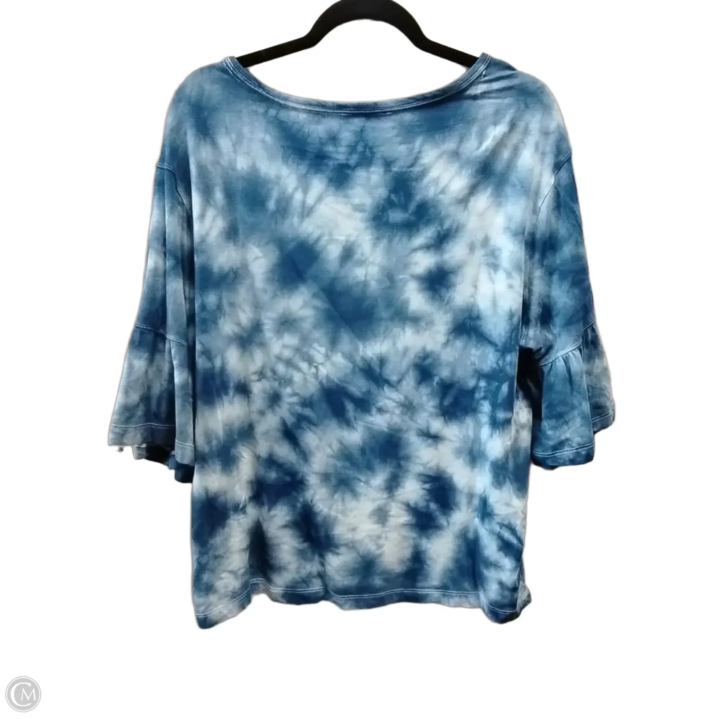 Top Short Sleeve By Calvin Klein In Tie Dye Print, Size: Xl