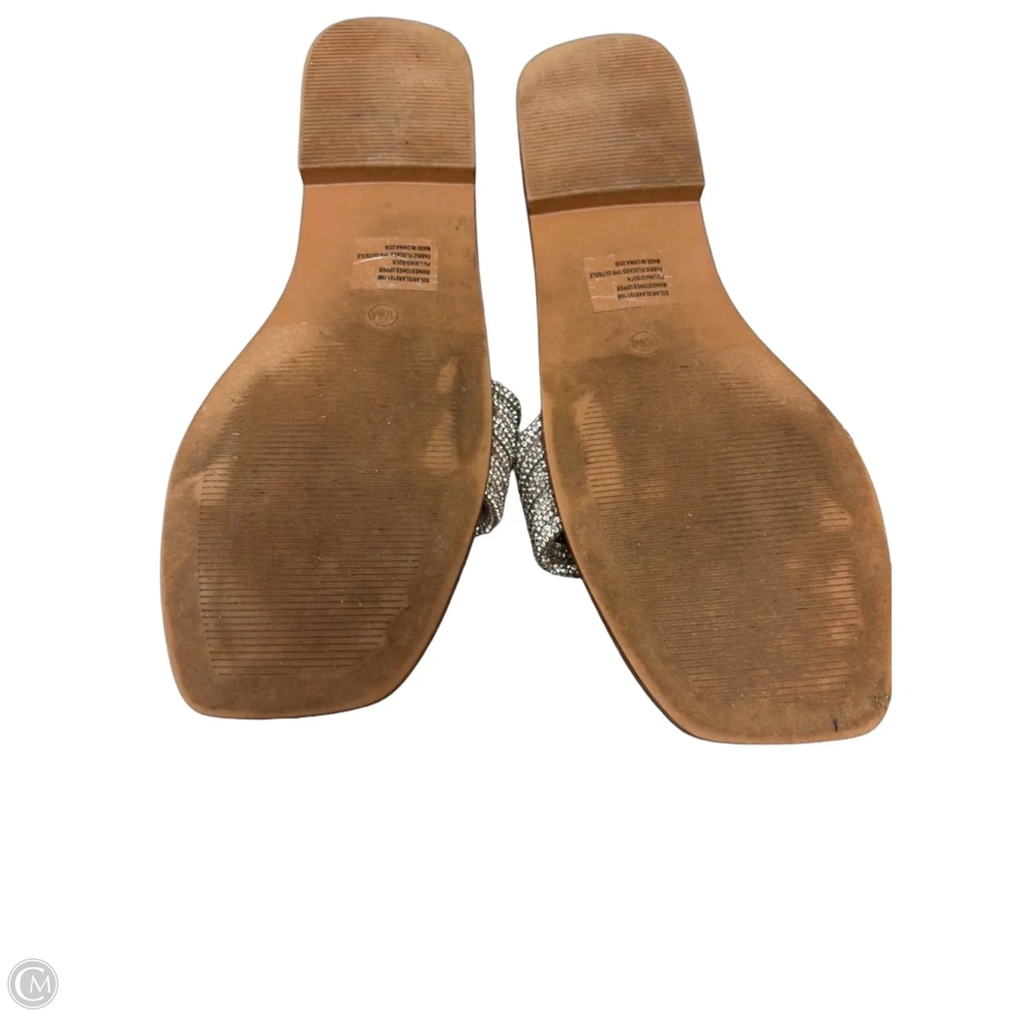 Sandals Flats By Steve Madden In Brown & Silver, Size: 10