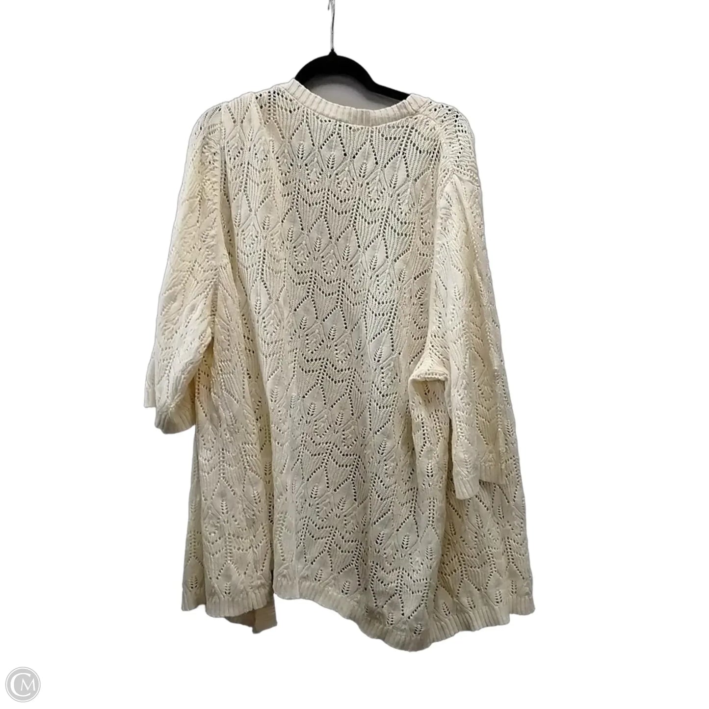 Cardigan By Catherines In Cream, Size: 3x