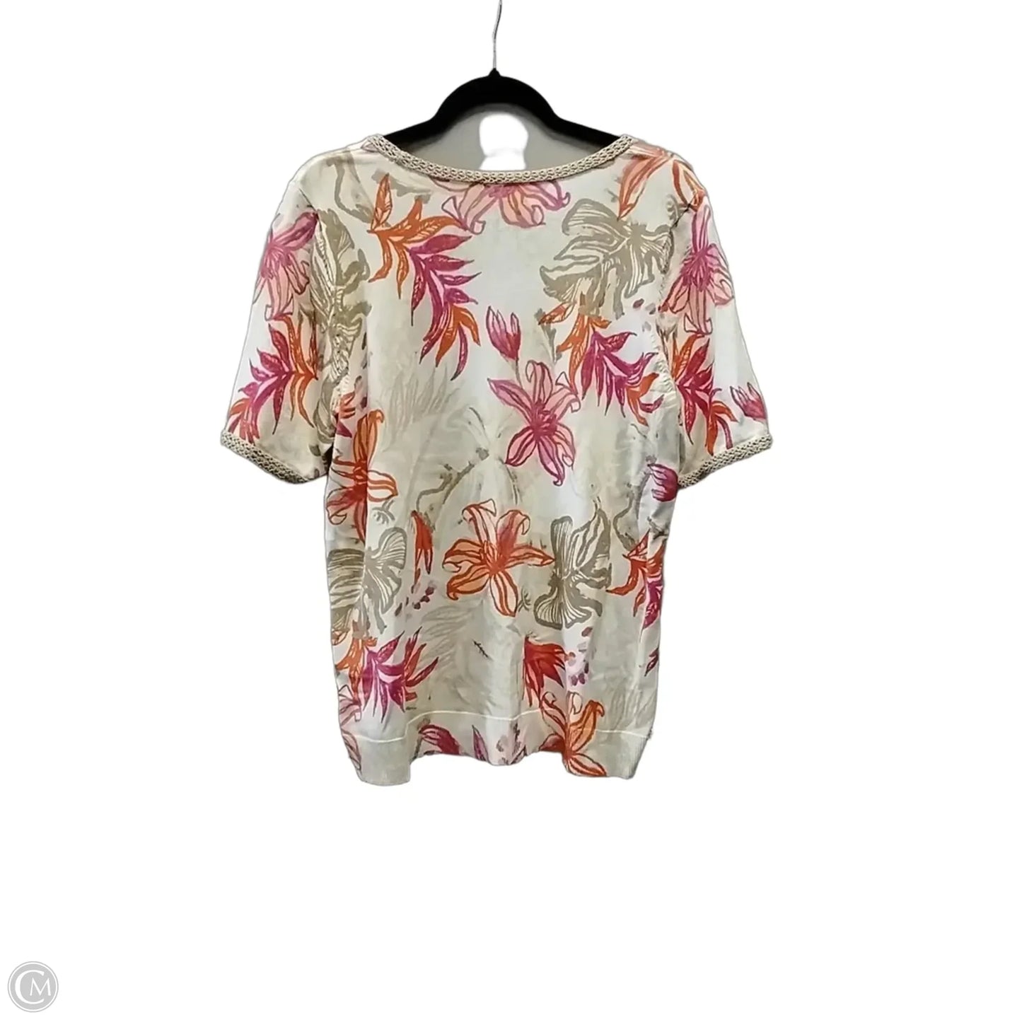 Top Short Sleeve By Chicos In Floral Print, Size: L