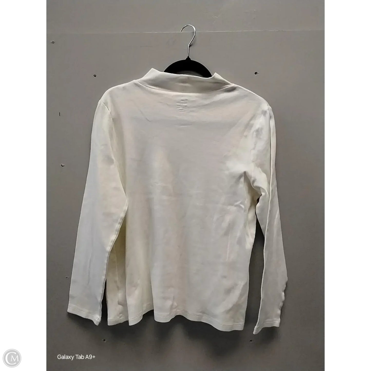 Top Long Sleeve By Kim Rogers In Cream, Size: Mp
