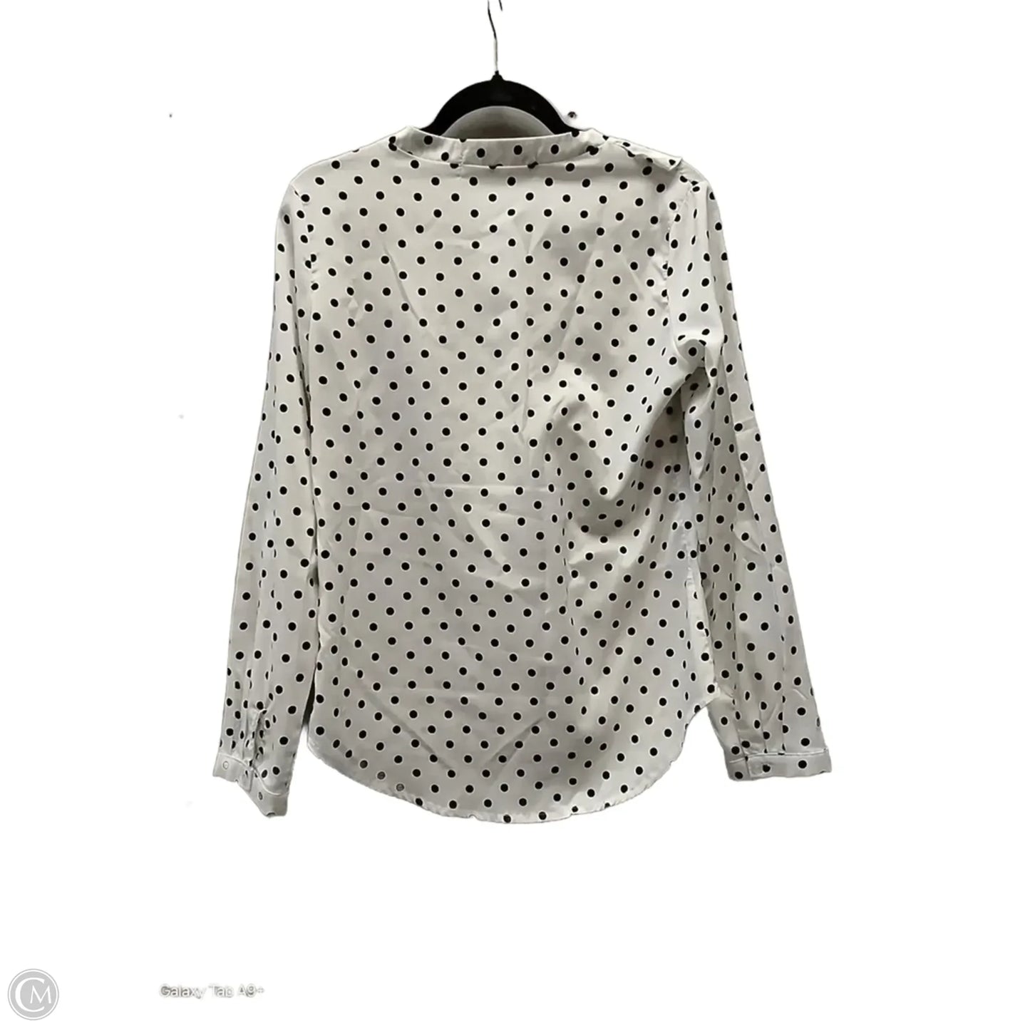 Blouse Long Sleeve By Clothes Mentor In Polkadot Pattern, Size: L