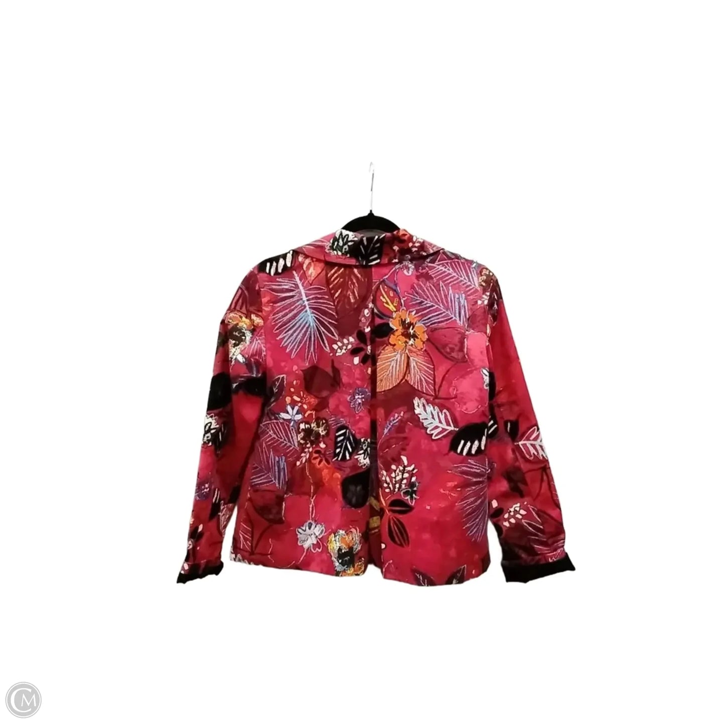 Blazer By Chicos In Floral Print, Size: M