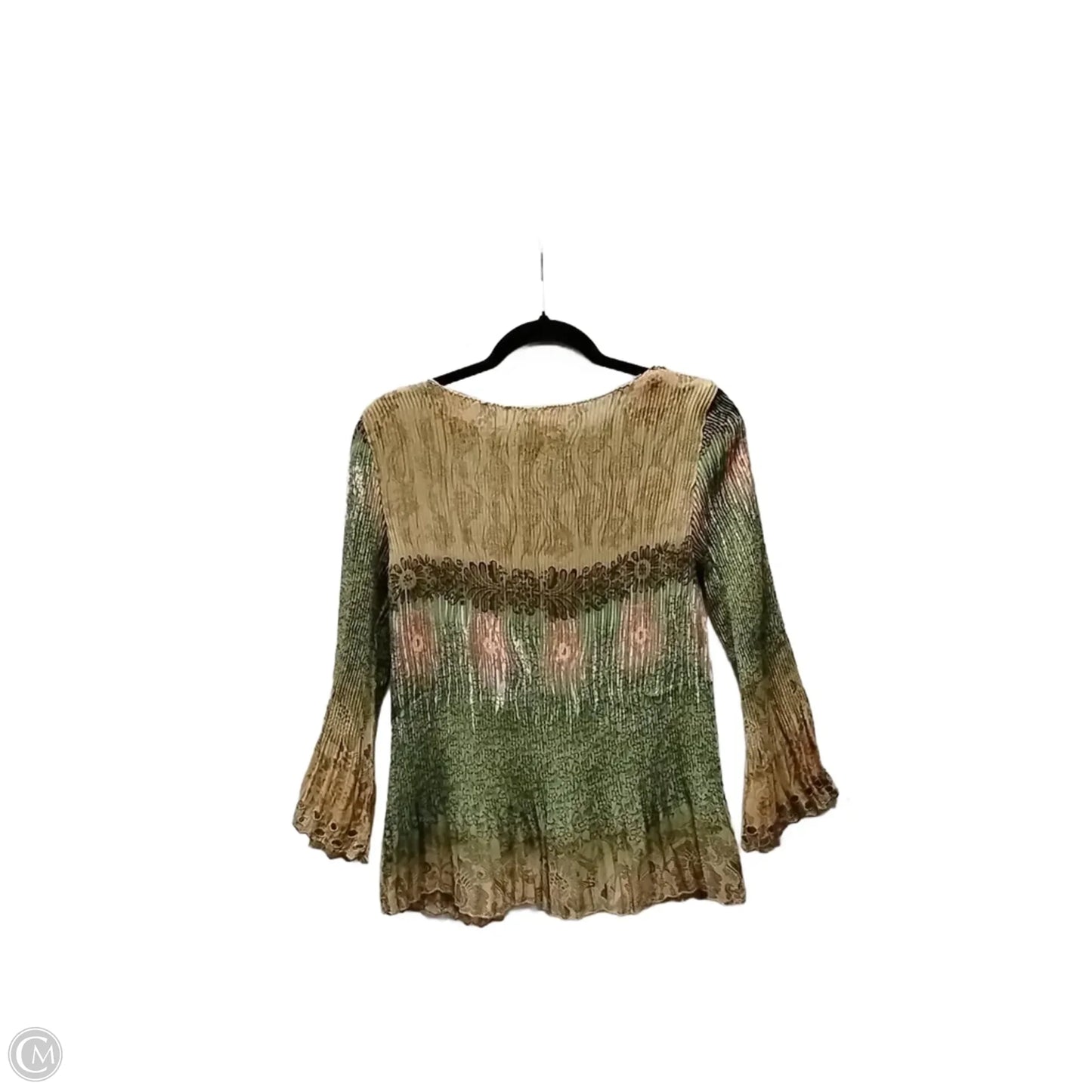 Blouse Long Sleeve By Dressbarn In Geometric Pattern, Size: M