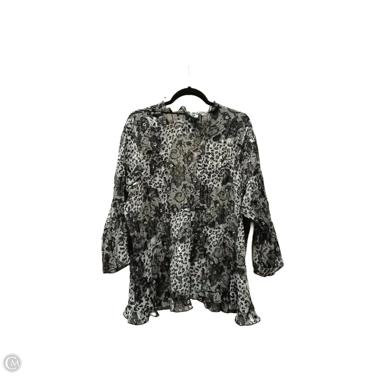 Blouse Long Sleeve By Studio 1940 In Animal Print, Size: 4x