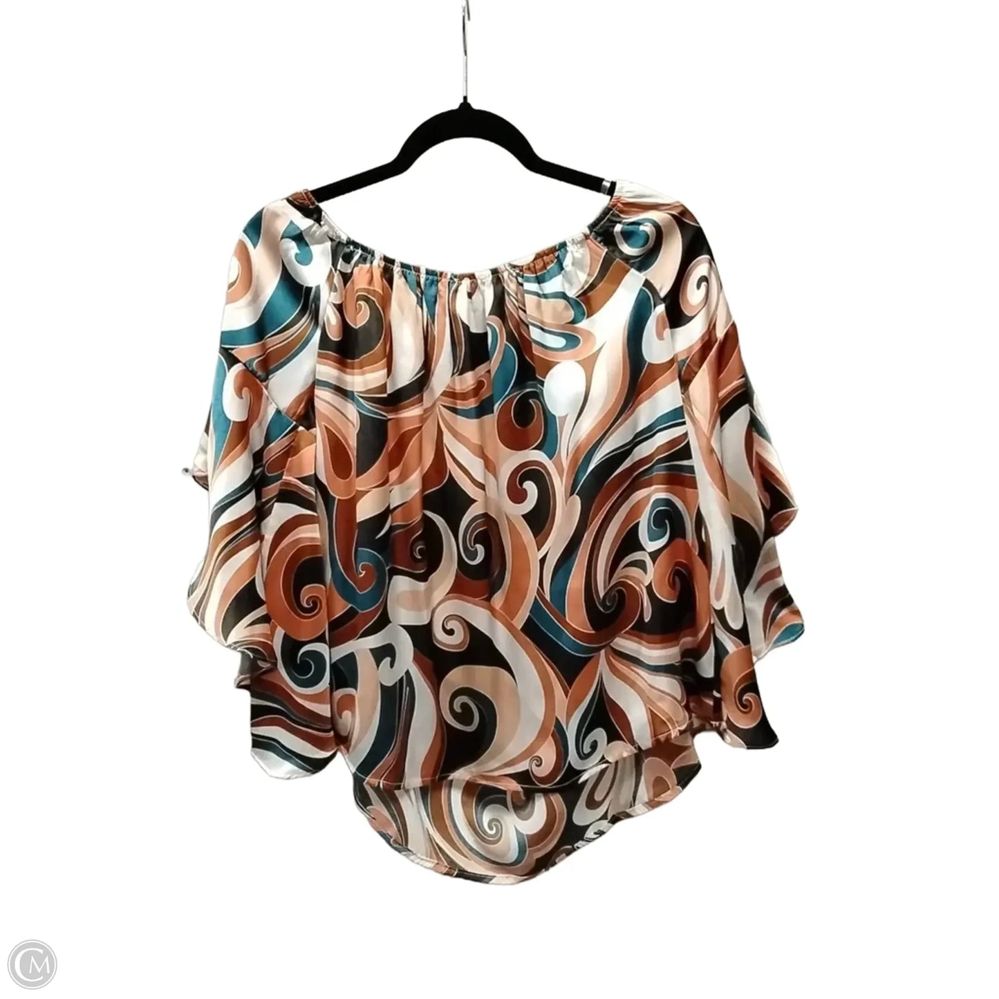 Blouse Short Sleeve By Emily Wonder In Peach, Size: L