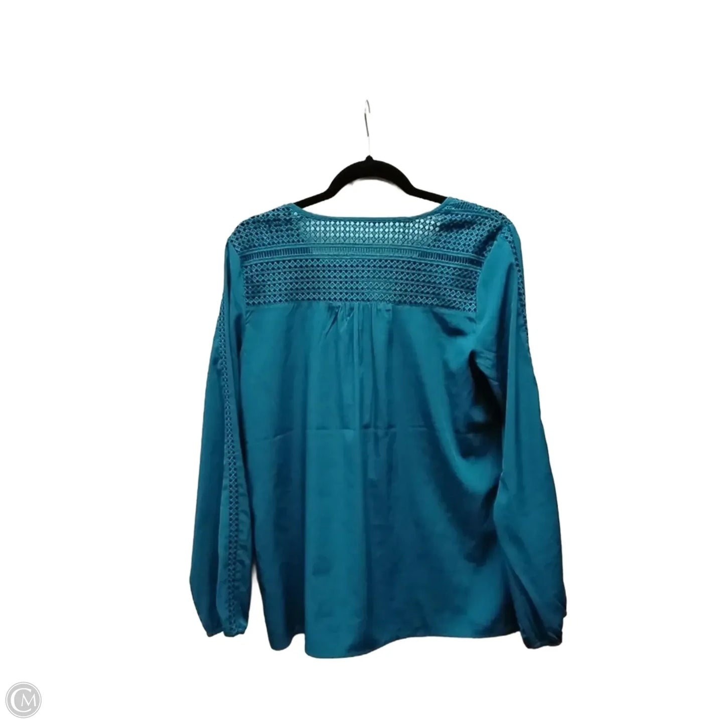 Blouse Long Sleeve By Bass In Blue, Size: S