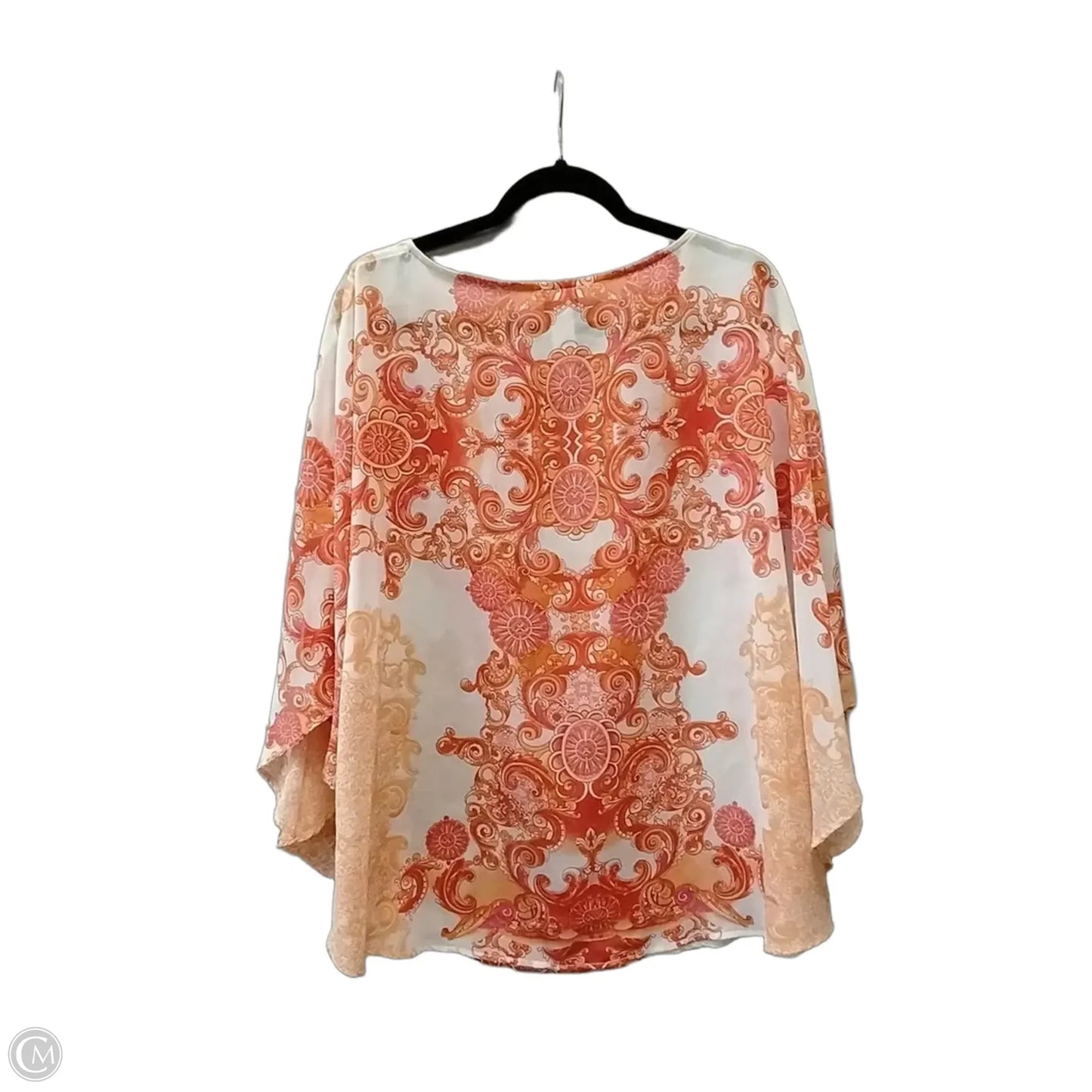 Kimono By Chicos In Orange & White, Size: Xl