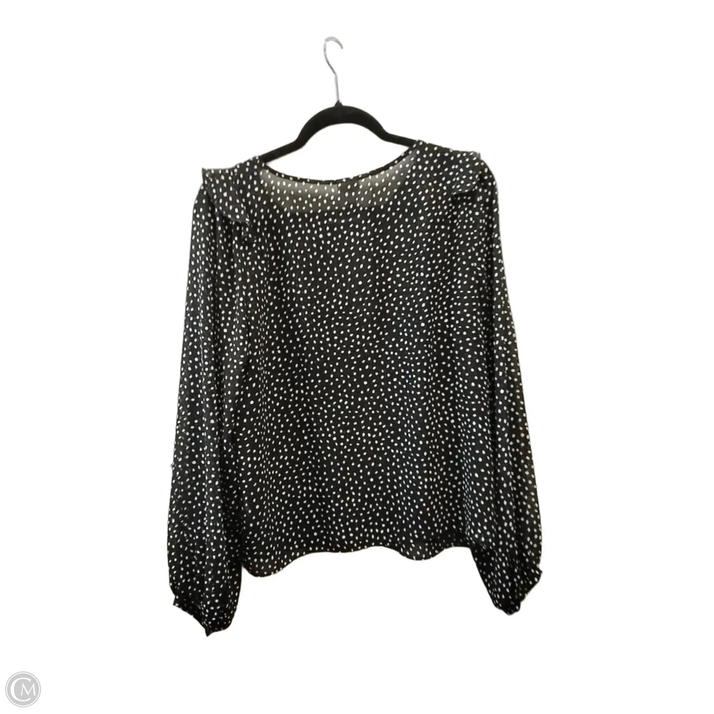 Top Long Sleeve By Cabi In Polkadot Pattern, Size: M
