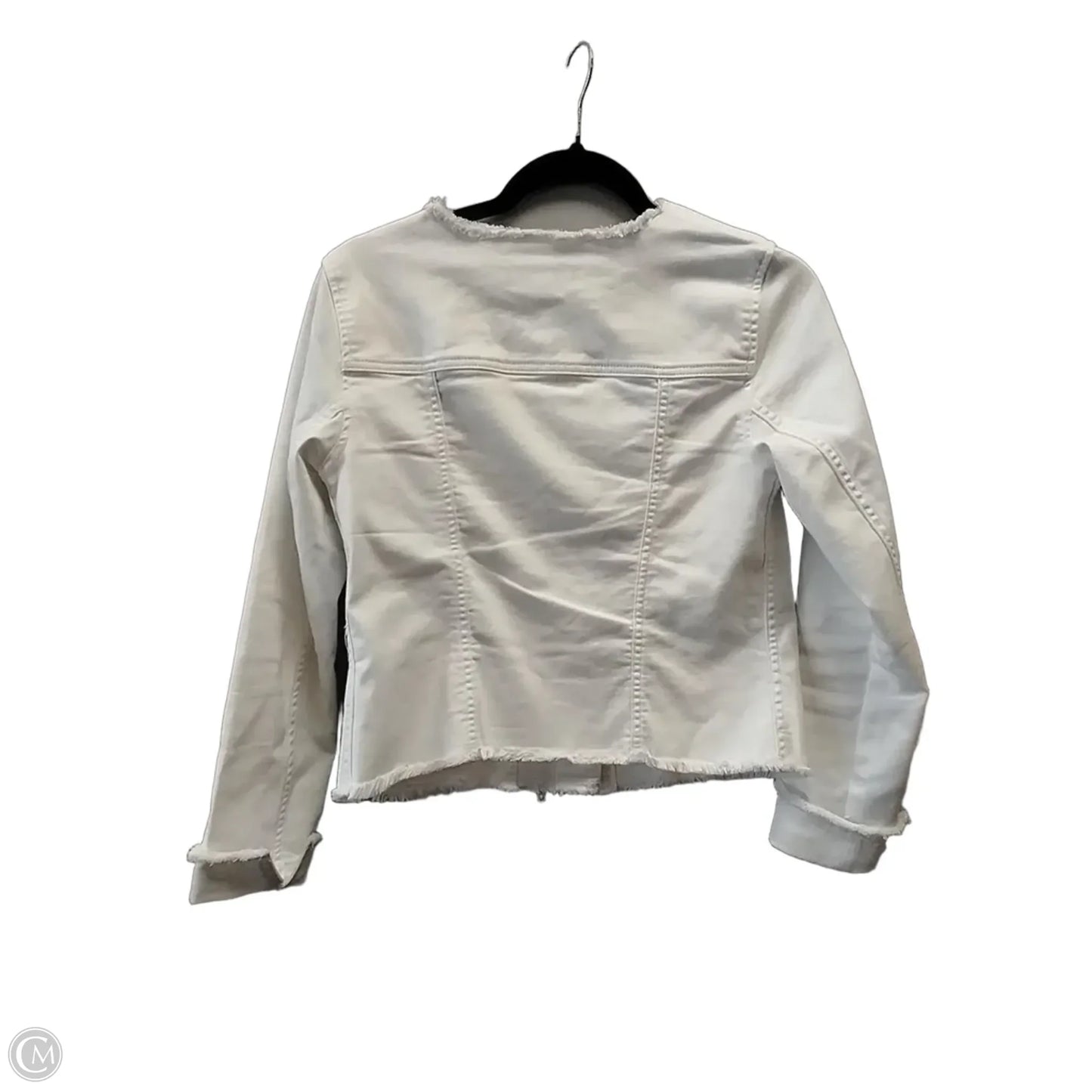 Jacket Denim By Talbots In White, Size: Xs