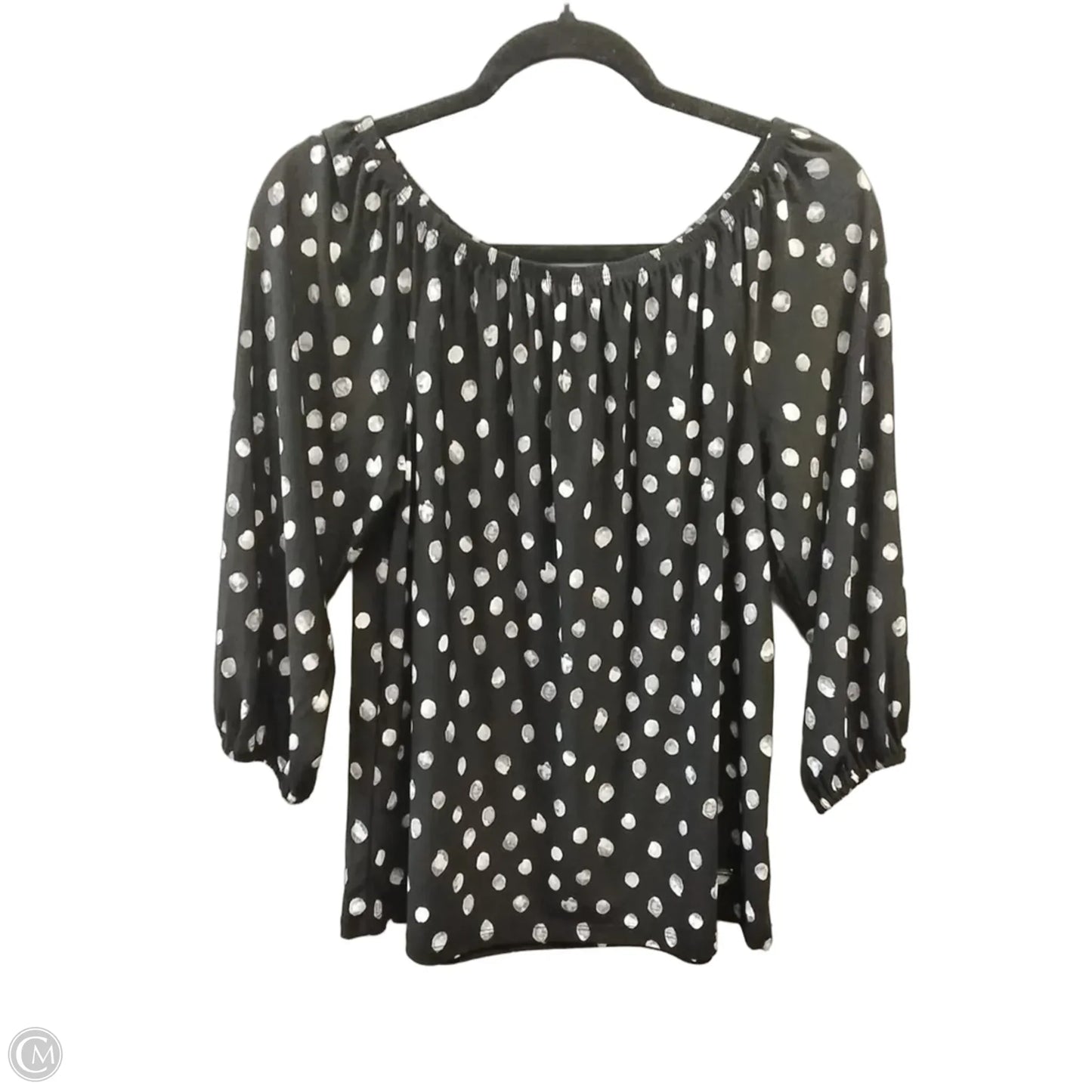 Top Long Sleeve By Anne Klein In Polkadot Pattern, Size: S