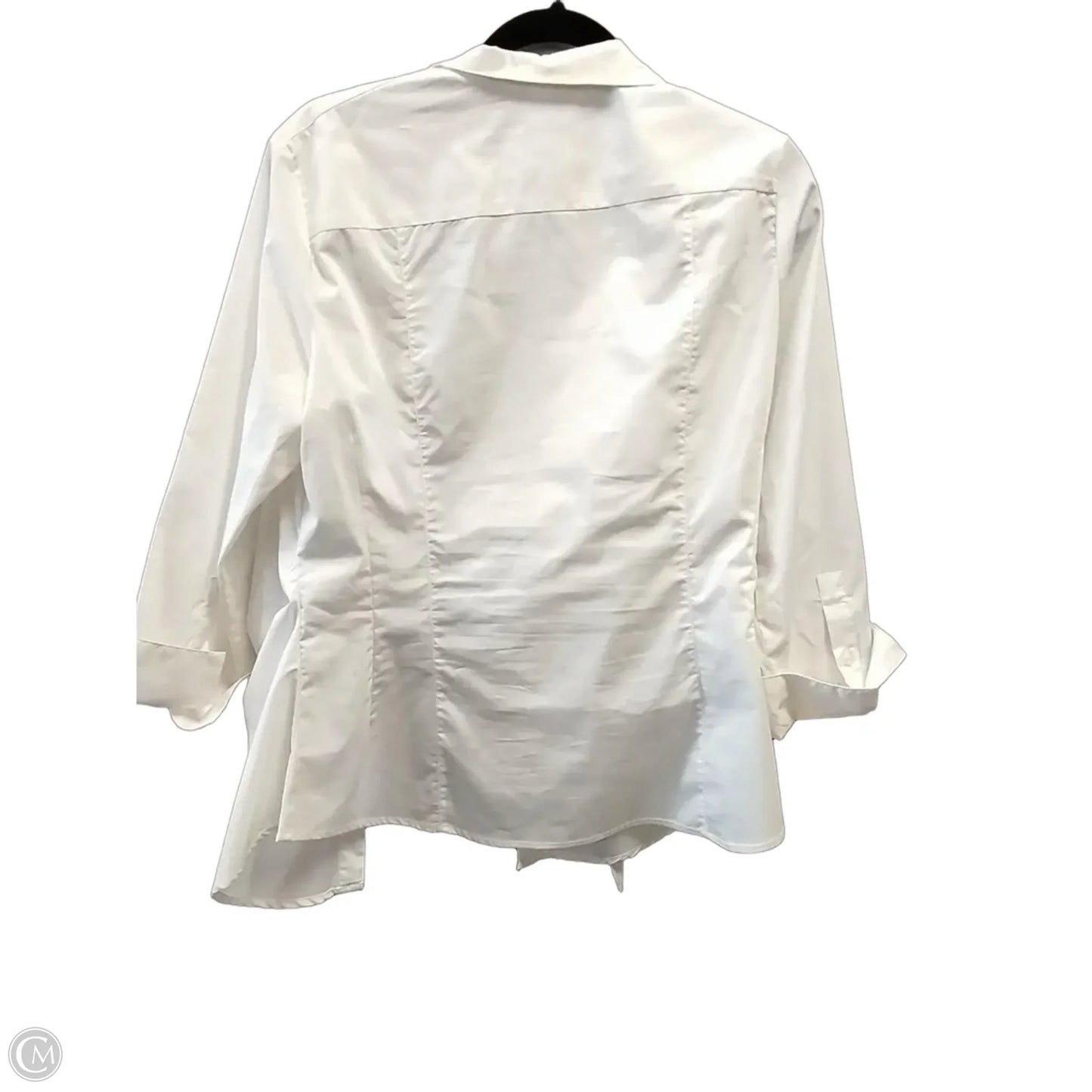 Blouse Long Sleeve By Christopher And Banks In White, Size: L