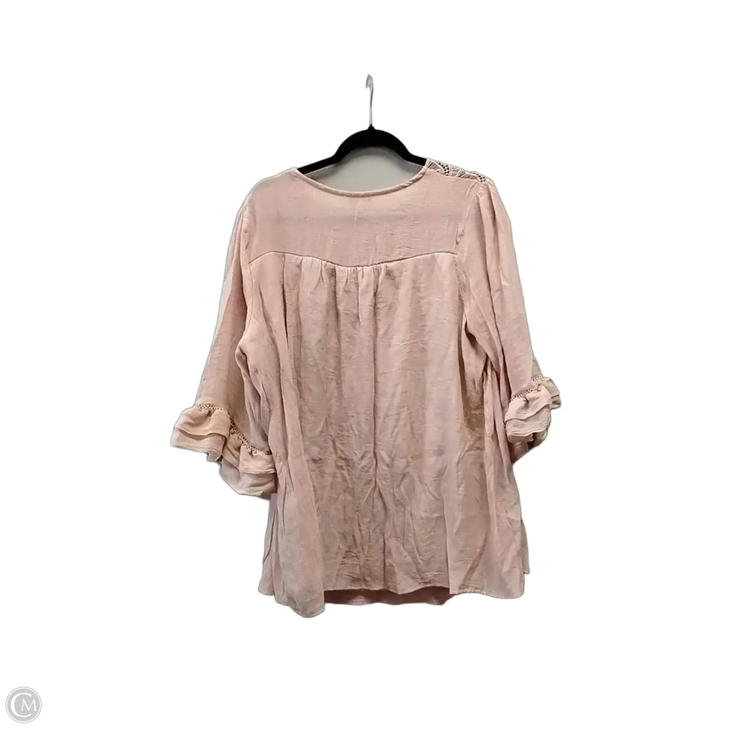 Top Long Sleeve By Figuero & Flower In Pink, Size: 3x