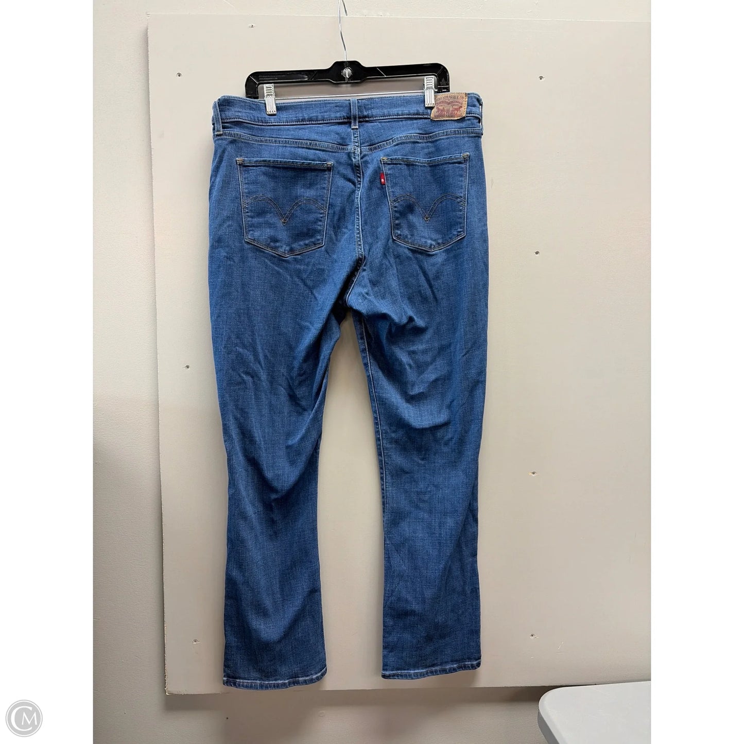 Jeans Straight By Levis In Blue Denim, Size: 16