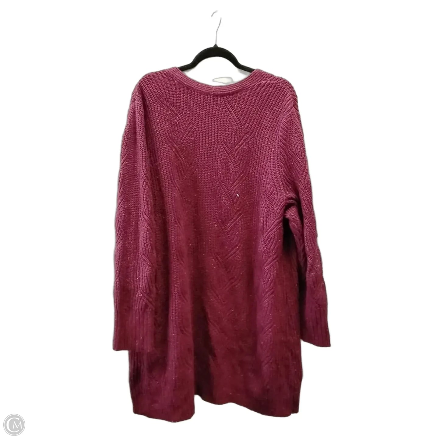Sweater Cardigan By Cj Banks In Purple, Size: 3x