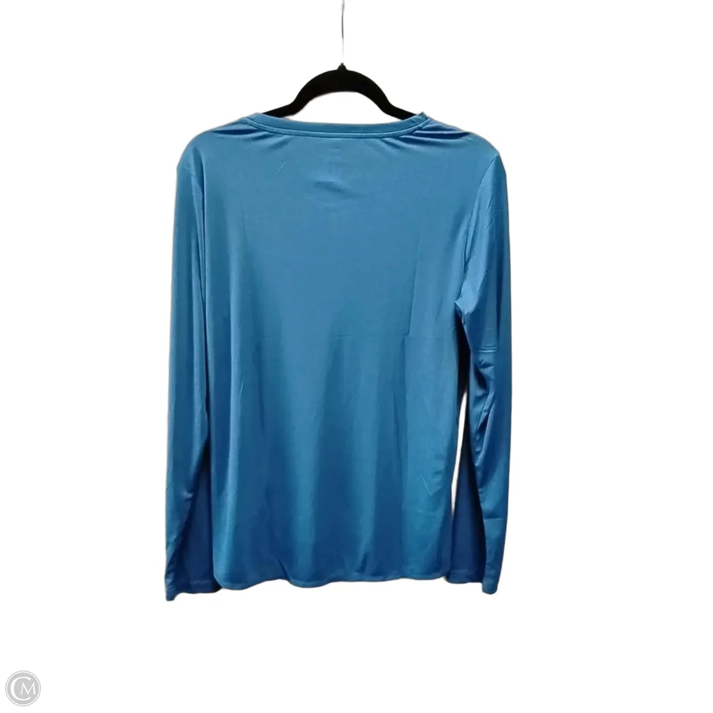 Athletic Top Long Sleeve Collar By Cme In Blue, Size: M