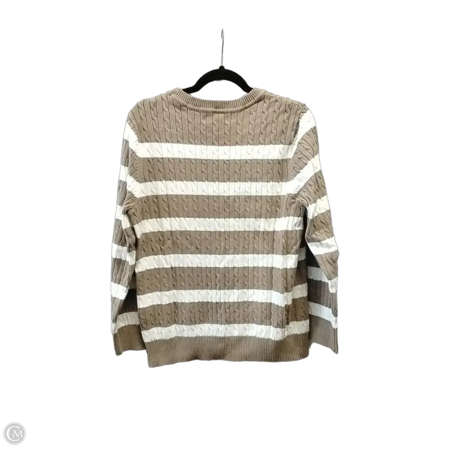 Sweater By Karen Scott In Brown & Cream, Size: Xxl