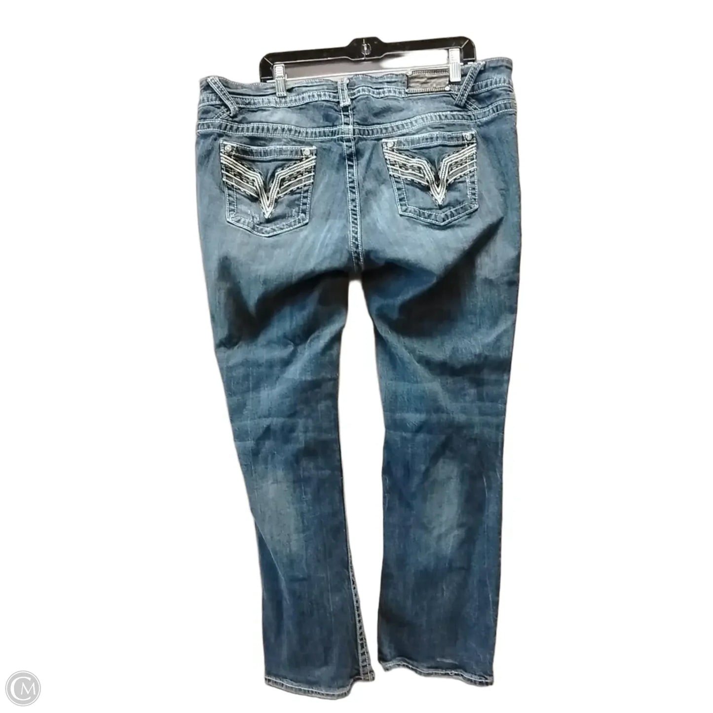 Jeans Straight By Vigoss In Blue Denim, Size: 22